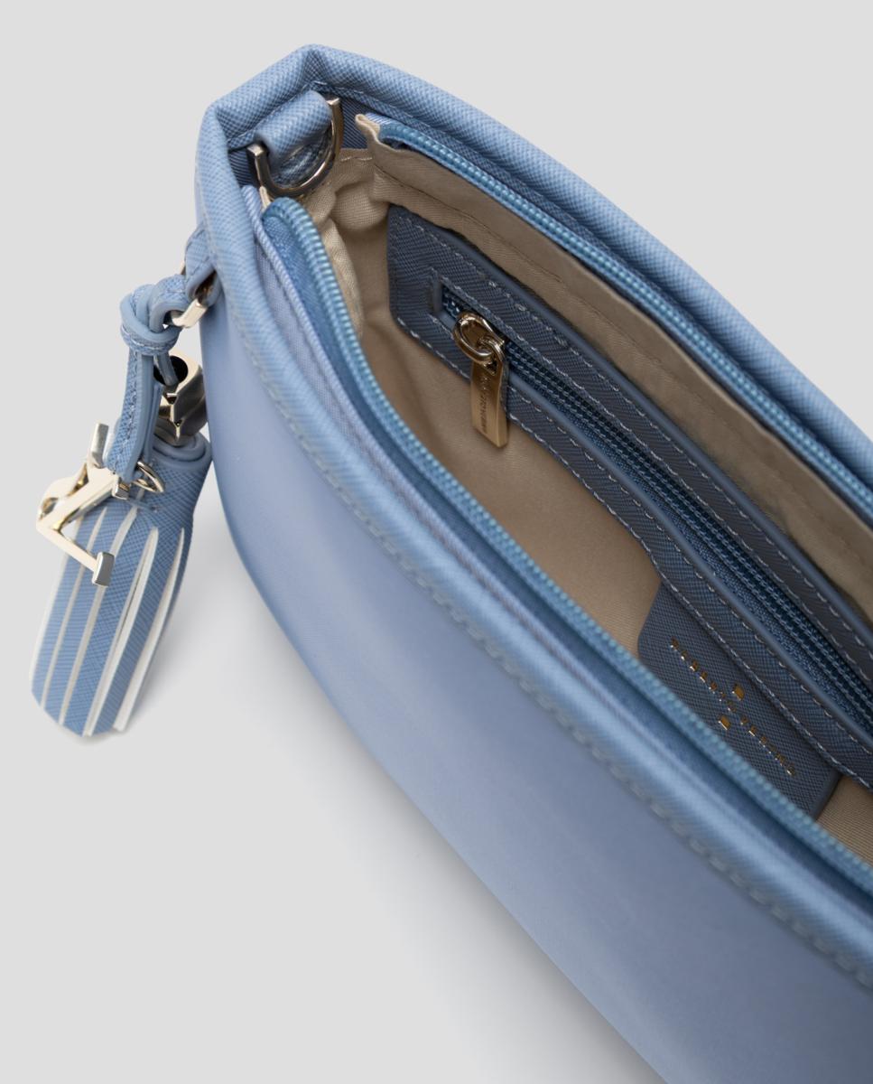 Mala de Ombro Dafne Messenger em Pele Azul-claro-5