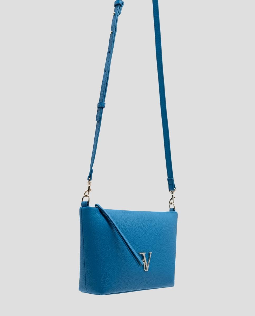 Mala a Tiracolo Megan Messenger em Pele Azul-6