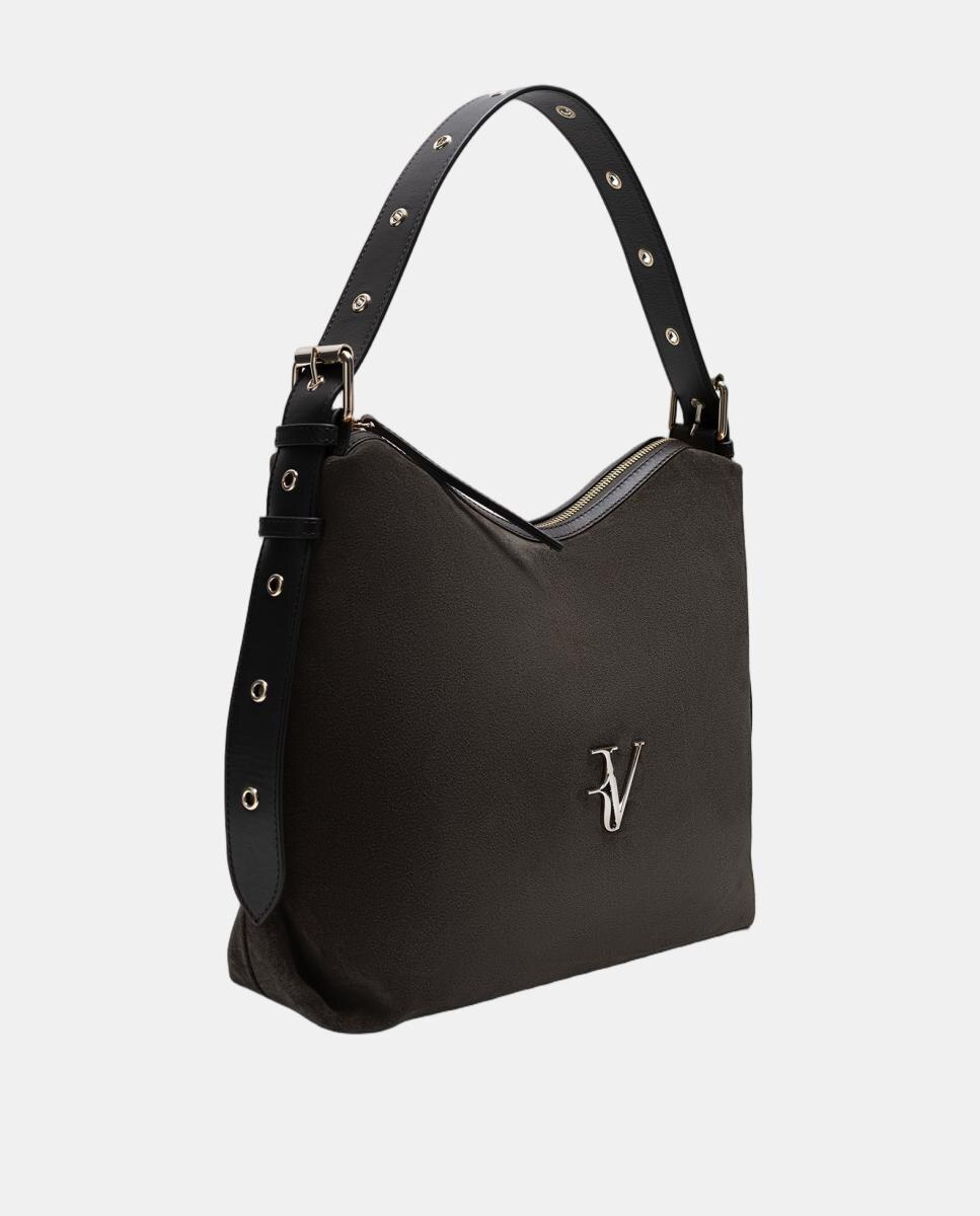 Bolso de hombro de mujer Margot Hobo ante - Roberto Verino - Marrón Marrón-2