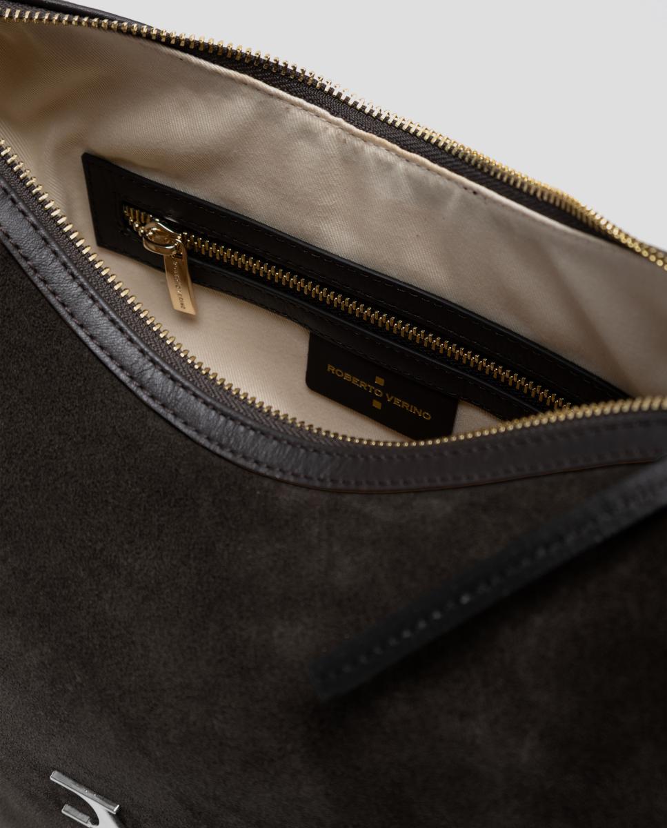 Bolso de hombro de mujer Margot Hobo ante - Roberto Verino - Marrón Marrón-5