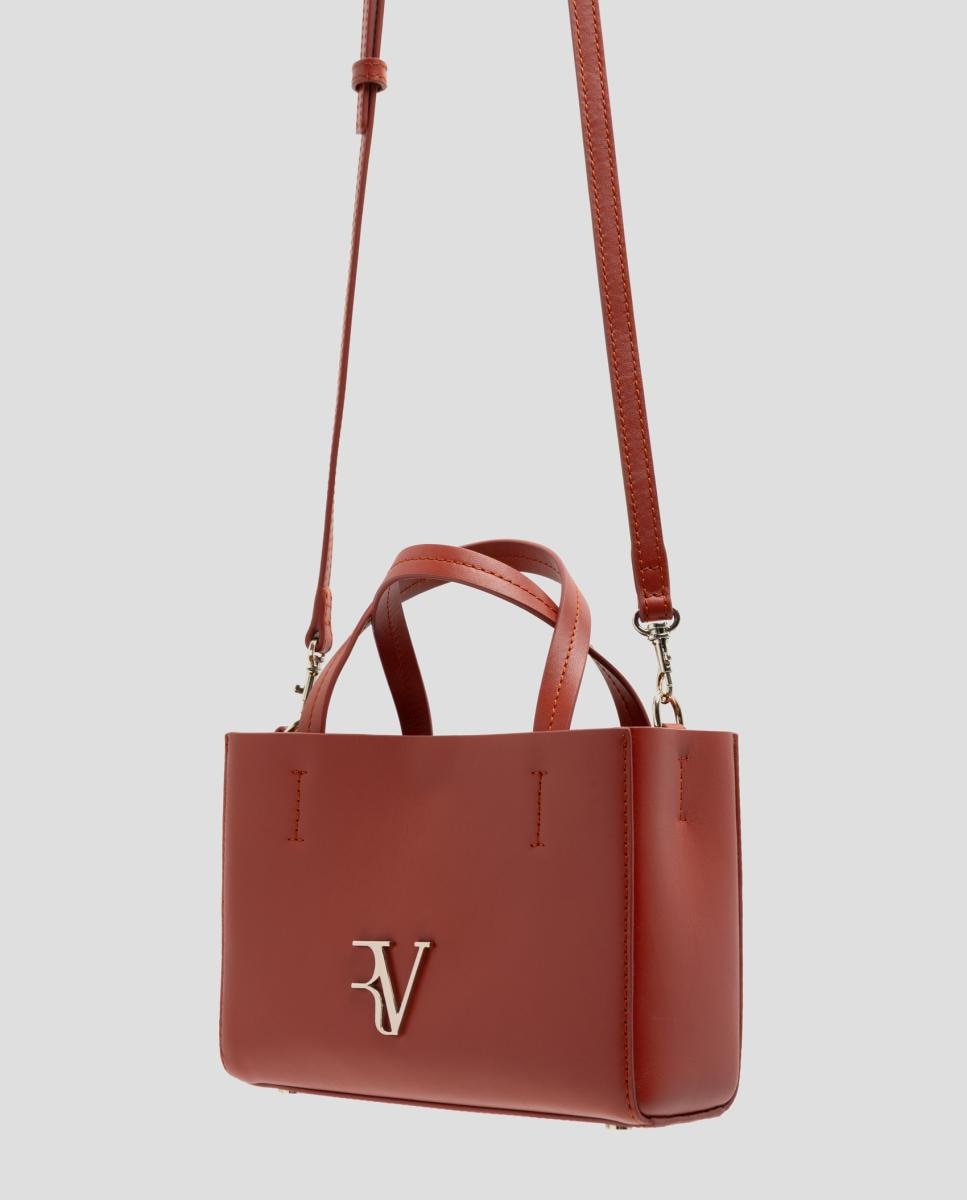 Mala Shopper Bruna Mini em Pele Telha-6
