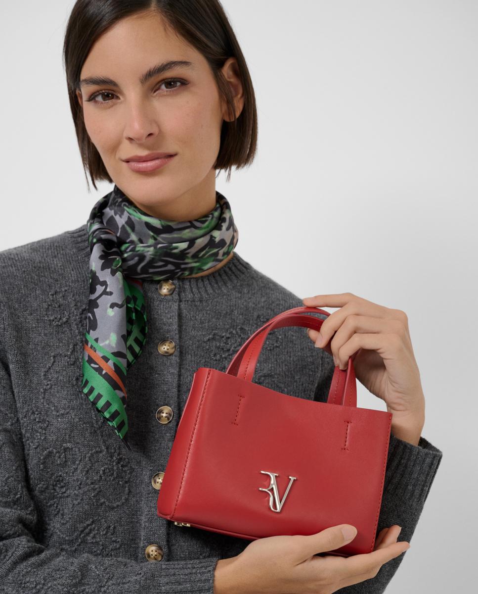 Mala Shopper Bruna Mini em Pele Telha-7