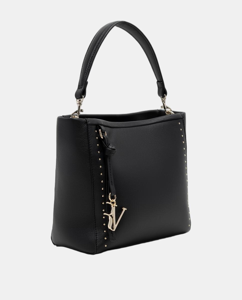 Mala de Mão Victoria Midi em Pele com Tachas Preto-2