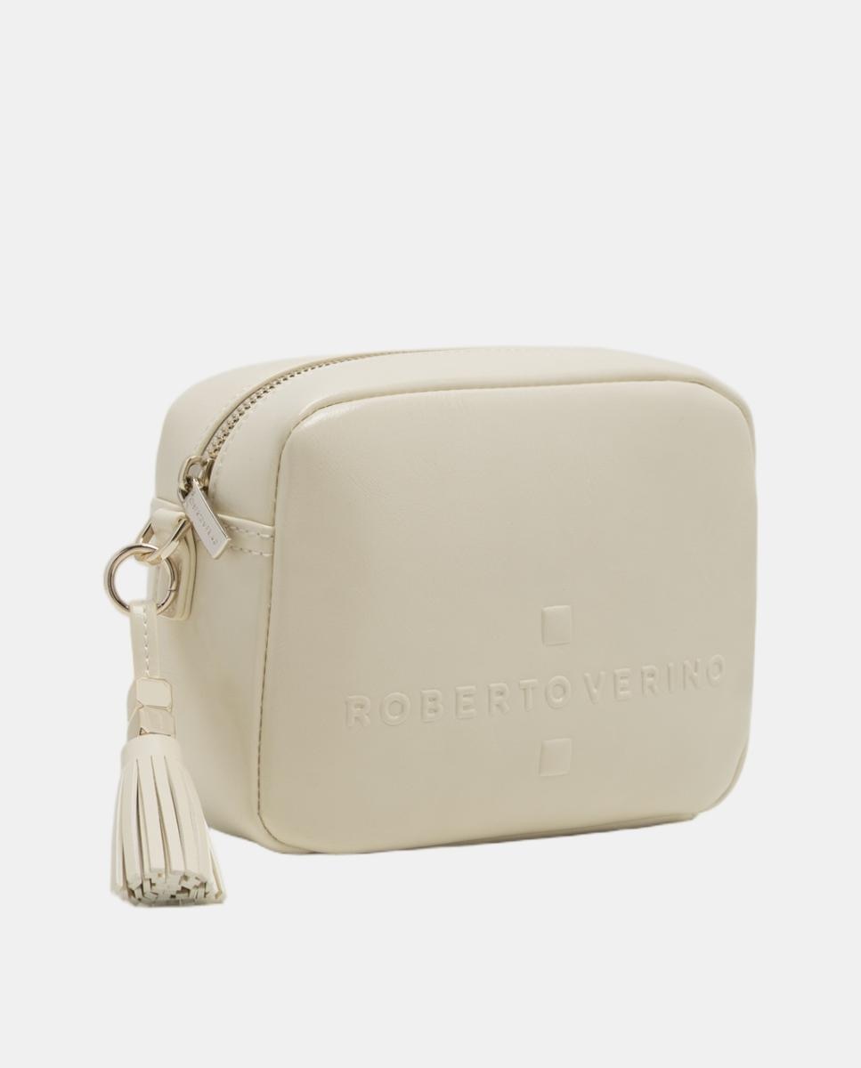 Bolso bandolera de mujer Bazin craquelado - Roberto Verino - Blanco hielo Blanco hielo-2
