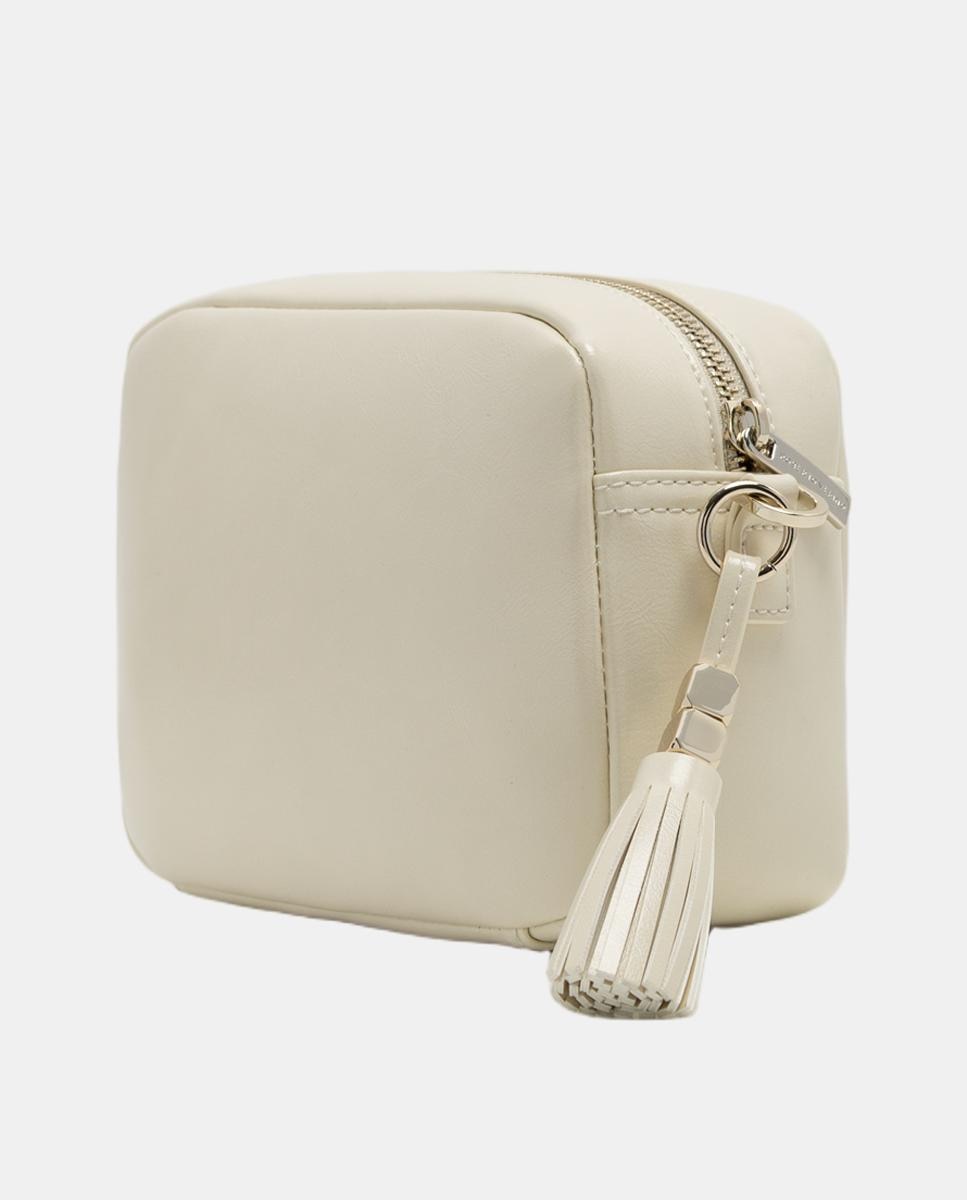 Bolso bandolera de mujer Bazin craquelado - Roberto Verino - Blanco hielo Blanco hielo-4