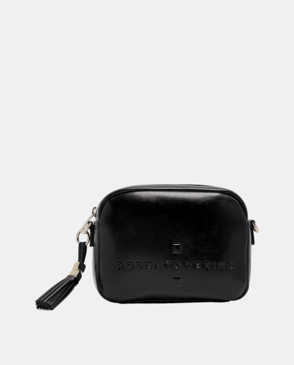 Bolso bandolera de mujer Bazin craquelado - Roberto Verino - Negro Negro-1