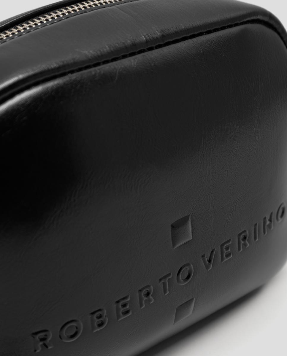 Bolso bandolera de mujer Bazin craquelado - Roberto Verino - Negro Negro-3