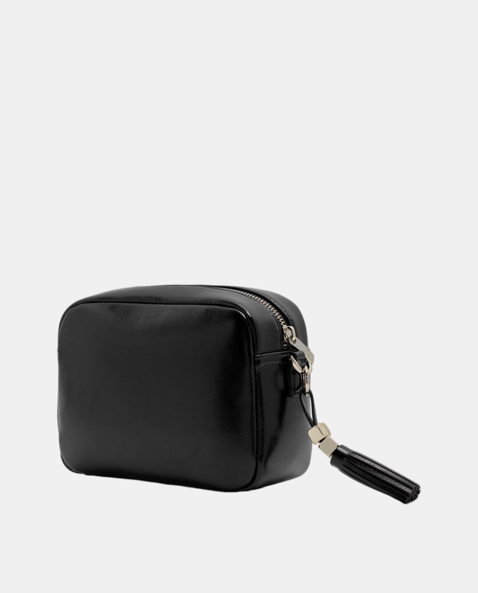 Bolso bandolera de mujer Bazin craquelado - Roberto Verino - Negro Negro-4