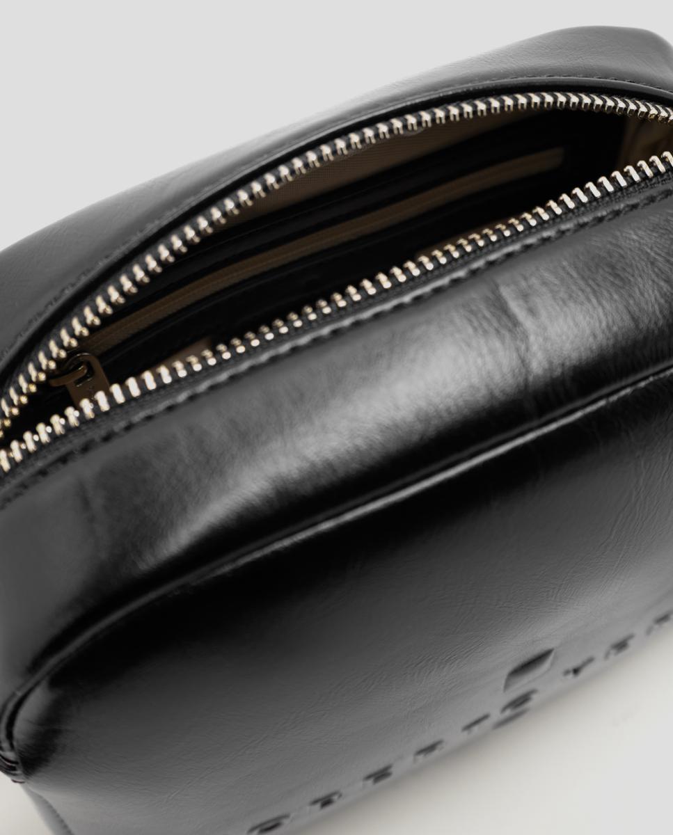 Bolso bandolera de mujer Bazin craquelado - Roberto Verino - Negro Negro-5