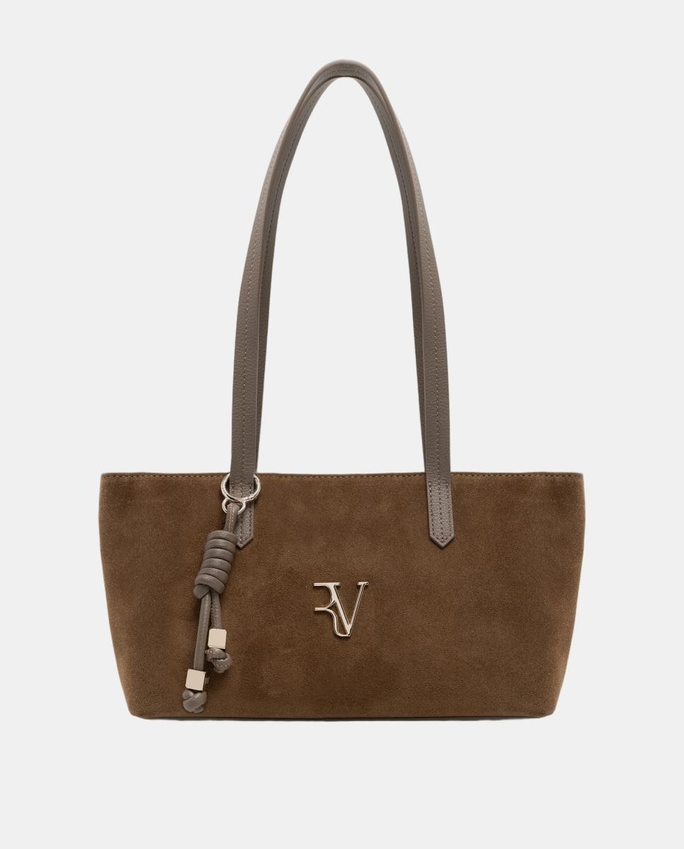 Imagen 0 de Bolso de mujer María Midi piel y ante Marrón claro