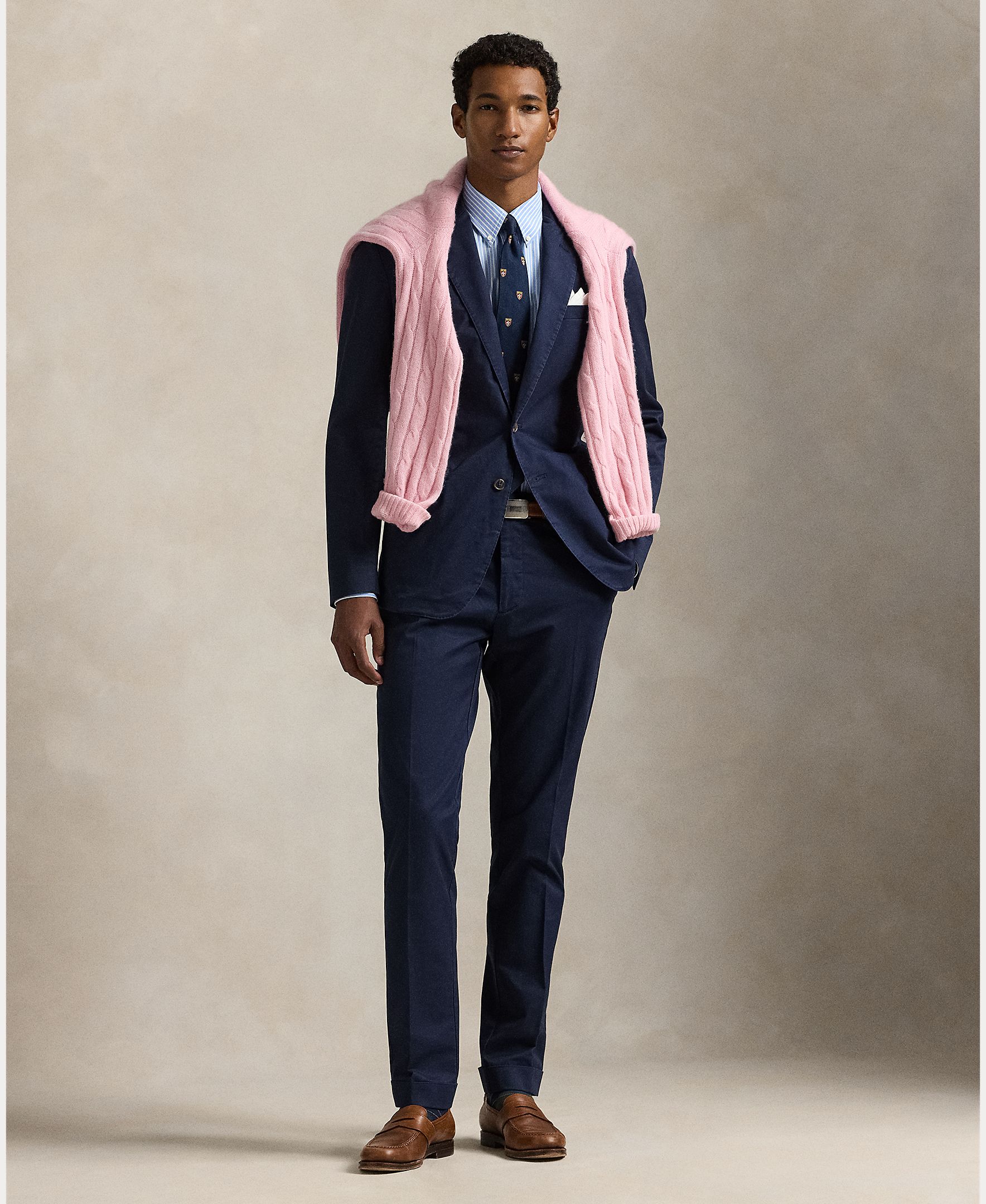 Blazer de Algodão Regular Fit Azul-marinho-1