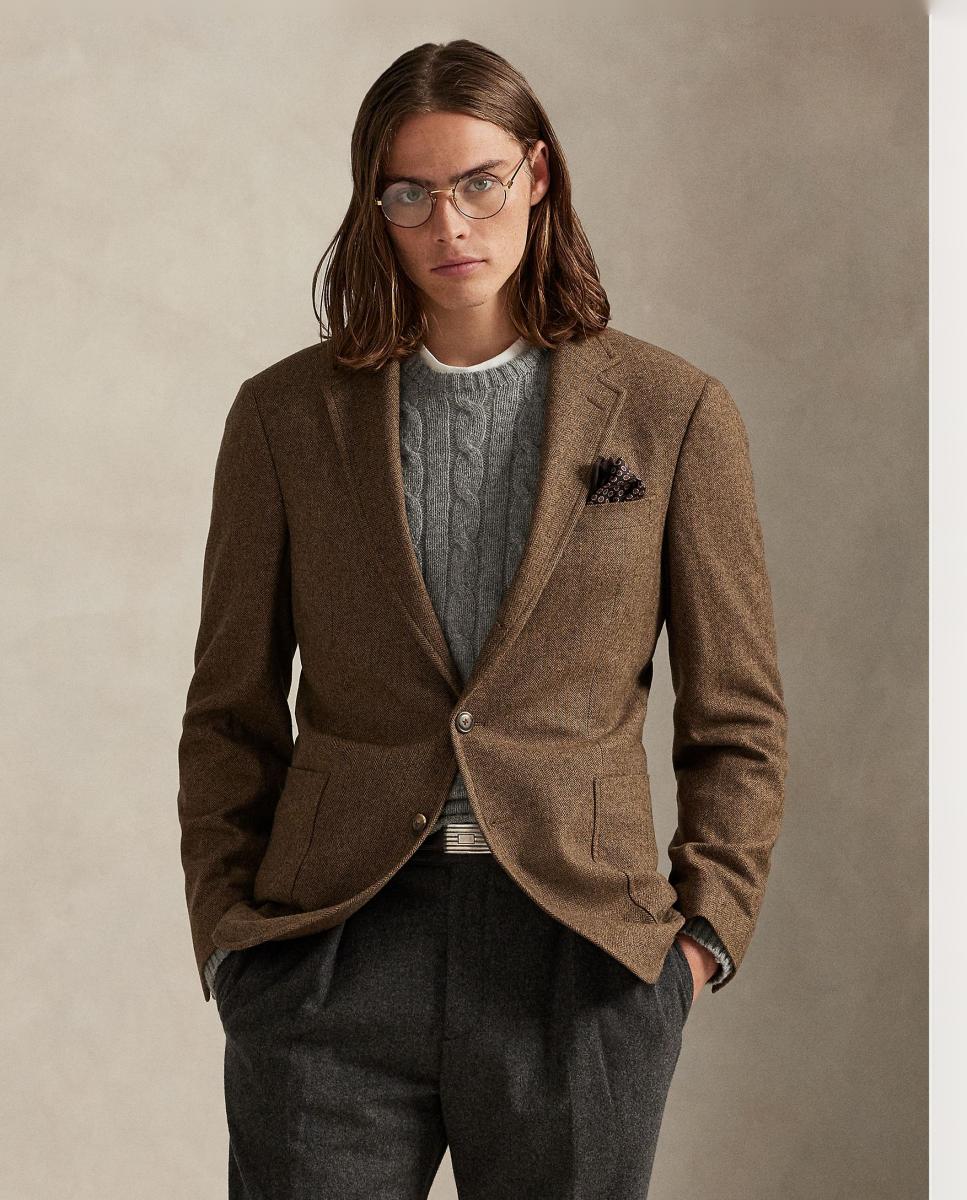Blazer Informal em Padrão Espinha de Peixe Polo Modern Taupe-3
