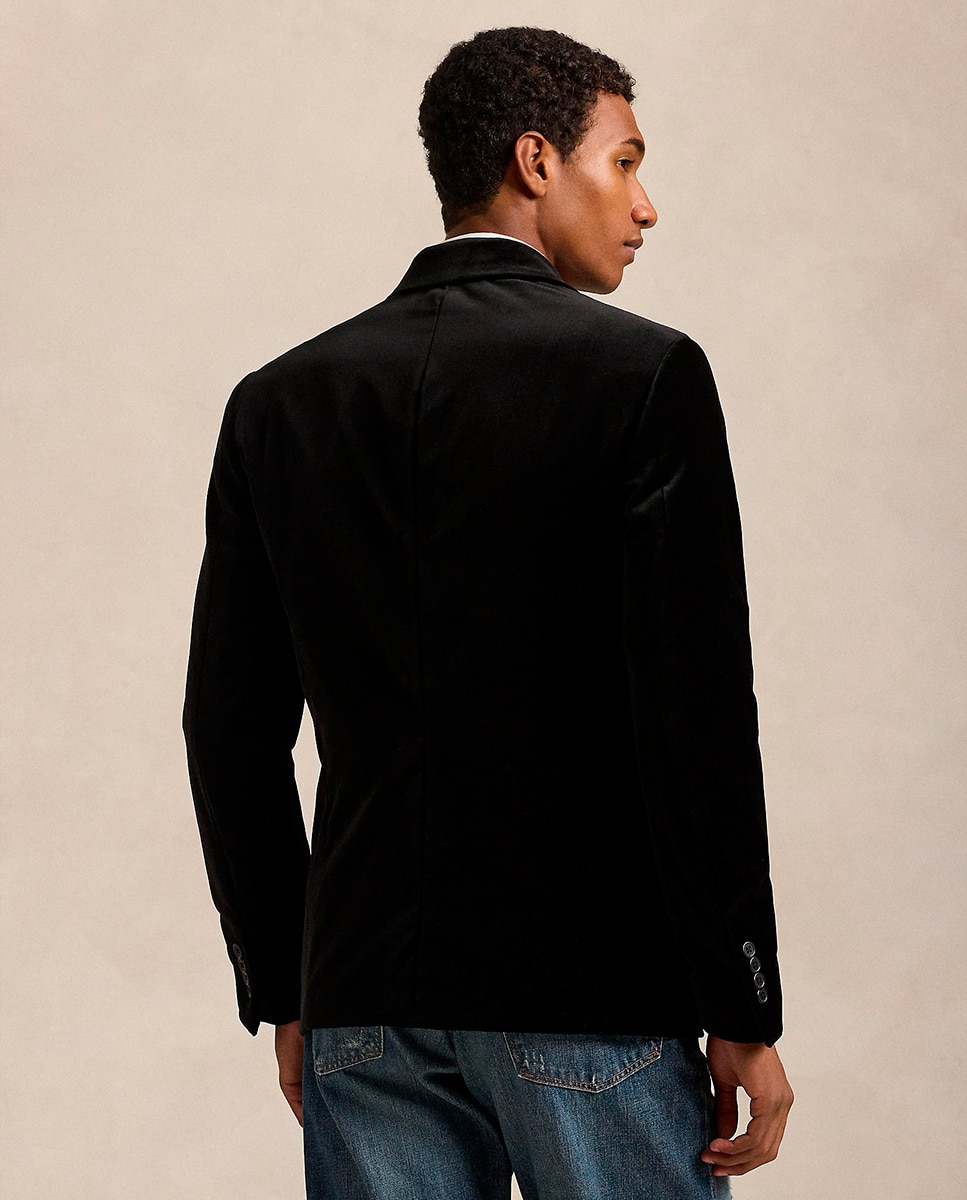 Blazer Moderno de Veludo Preto-3