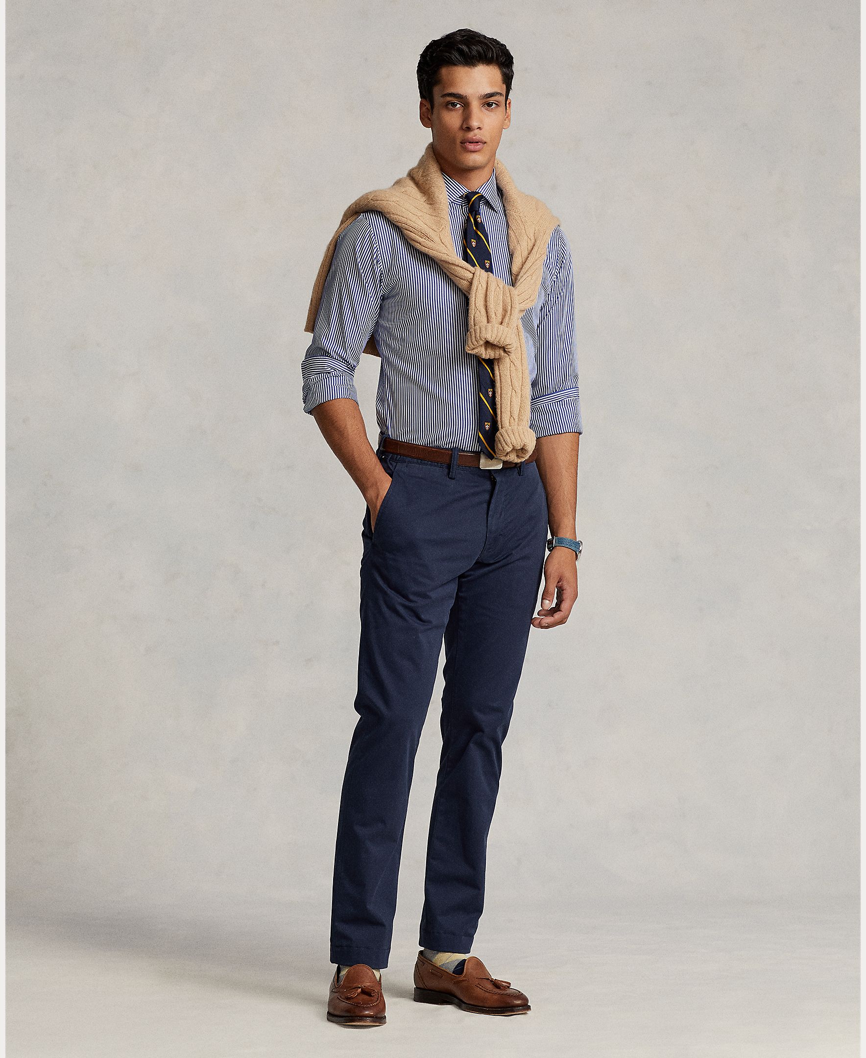 Imagem 0 de Calças Chino Elásticas Slim Fit com Lavagem