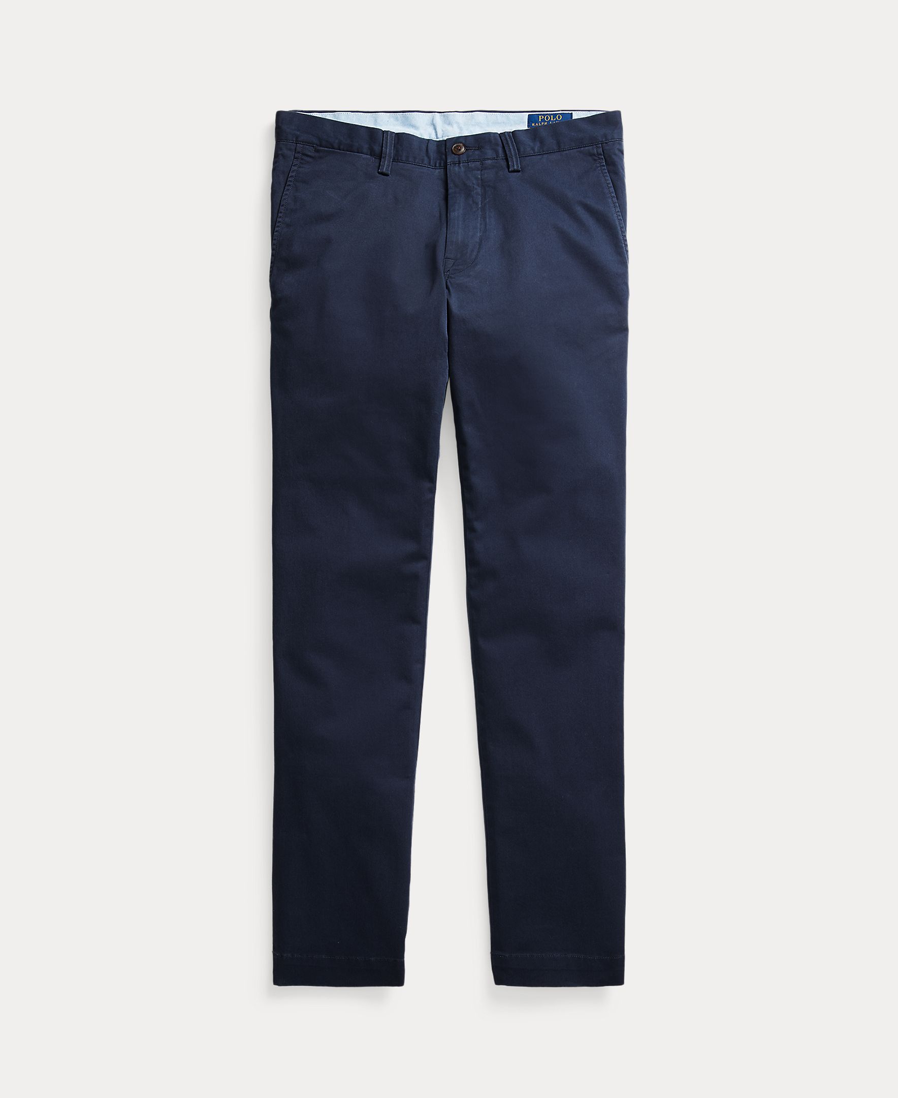 Calças Chino Elásticas Slim Fit com Lavagem Azul Melange-7