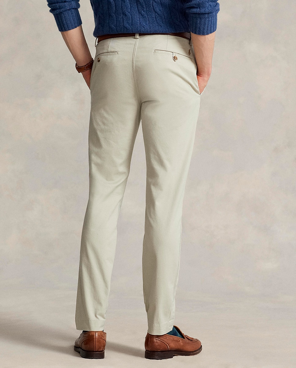 Calças Chino Elásticas Slim Fit com Lavagem Pedra-3