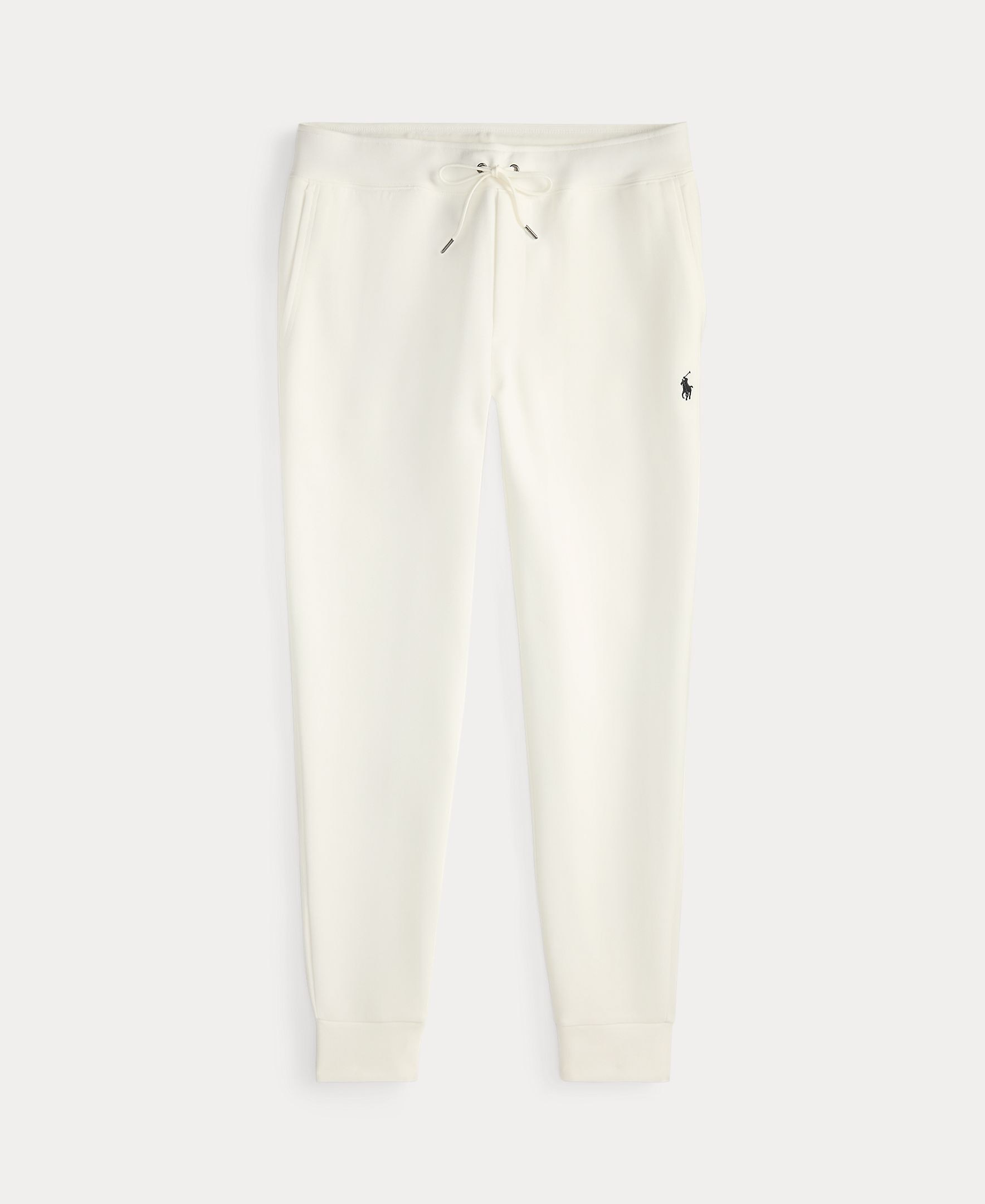 Calças de Fato de Treino de Malha Dupla Branco-6