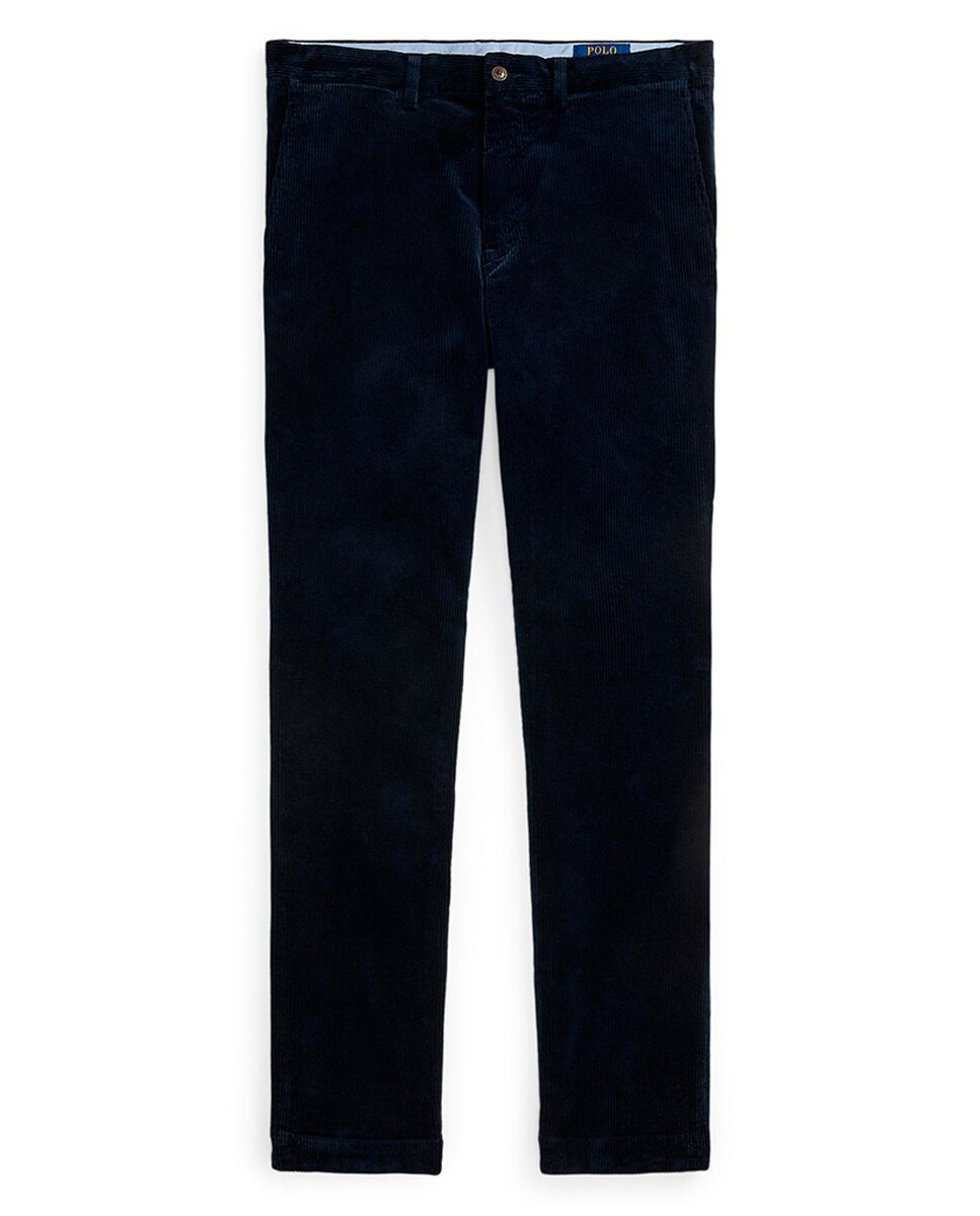 Calças de Bombazina Elástica Straight Fit Azul-marinho-6