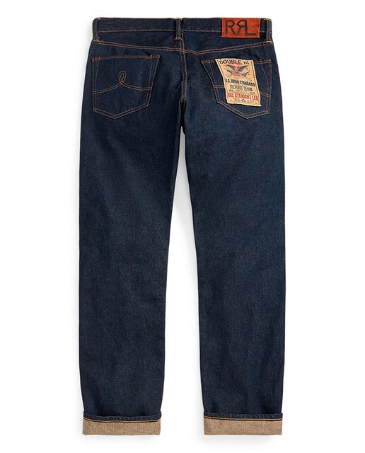 Vaqueros de hombre lavados con orillo Straight Fit Double RL