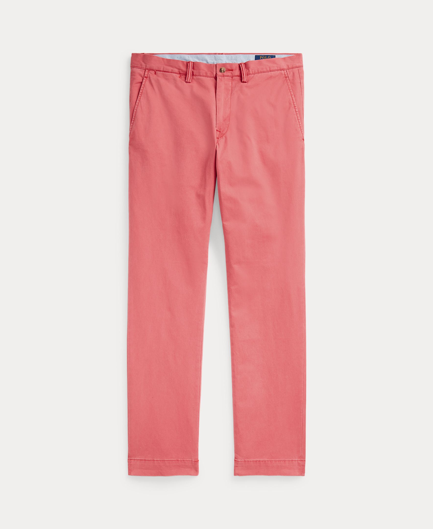 Calças Chino de Homem em Sarja Elástica Slim Fit Vermelho Intenso Mate-7