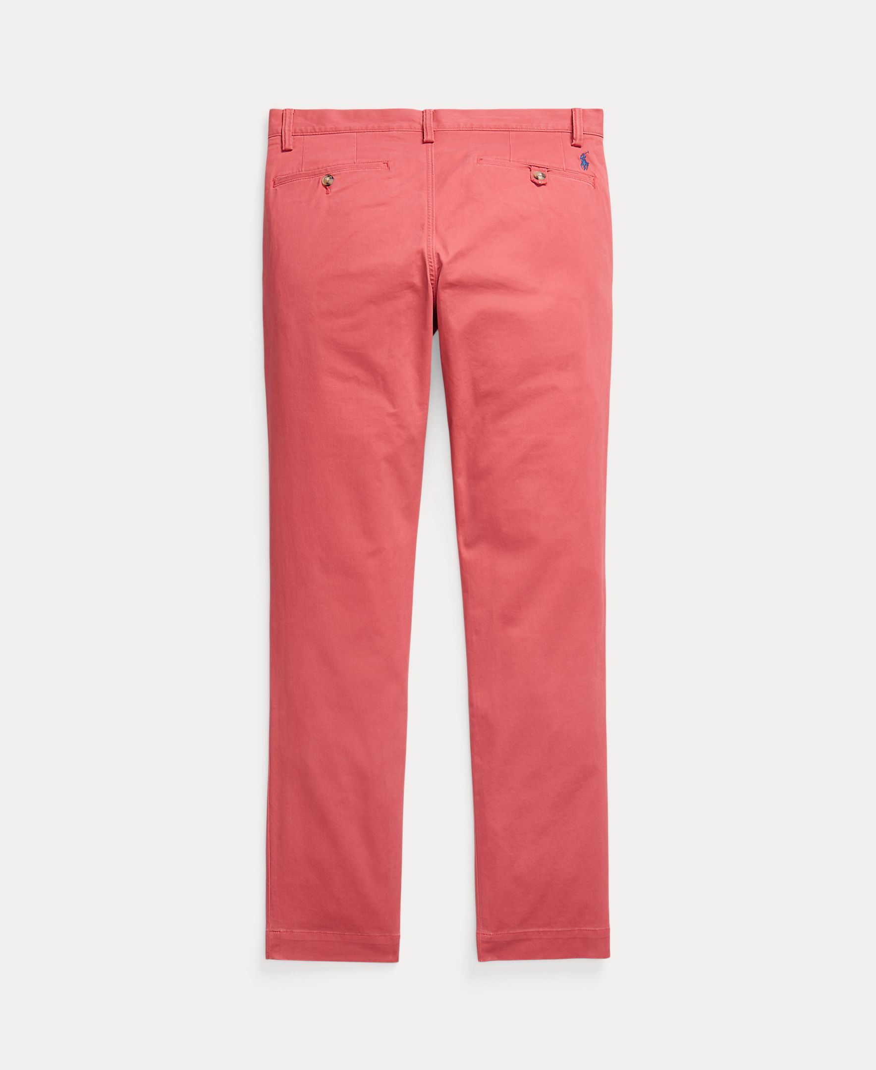 Calças Chino de Homem em Sarja Elástica Slim Fit Vermelho Intenso Mate-8