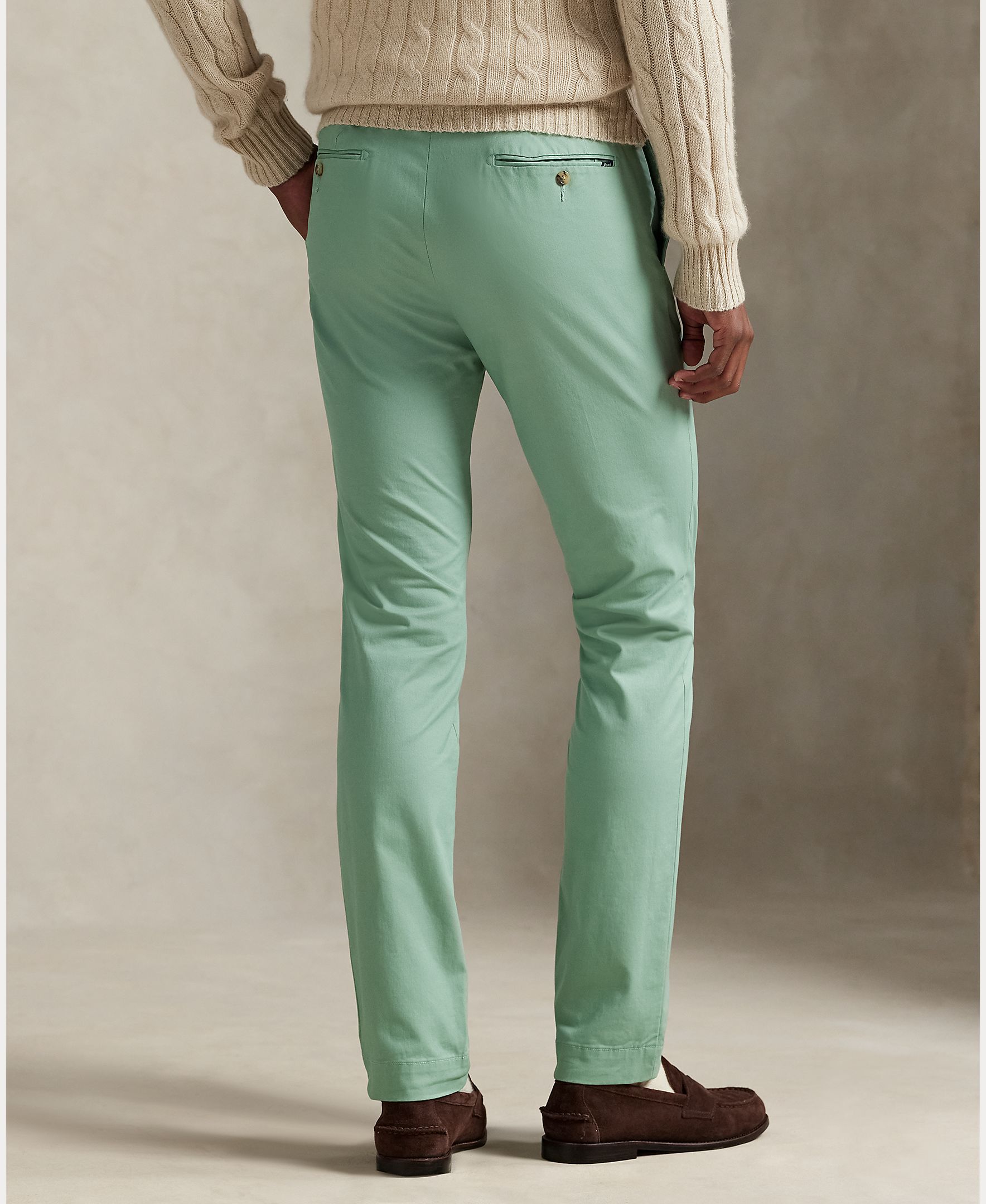 Calças Chino Elásticas Slim Fit Verde-menta-4