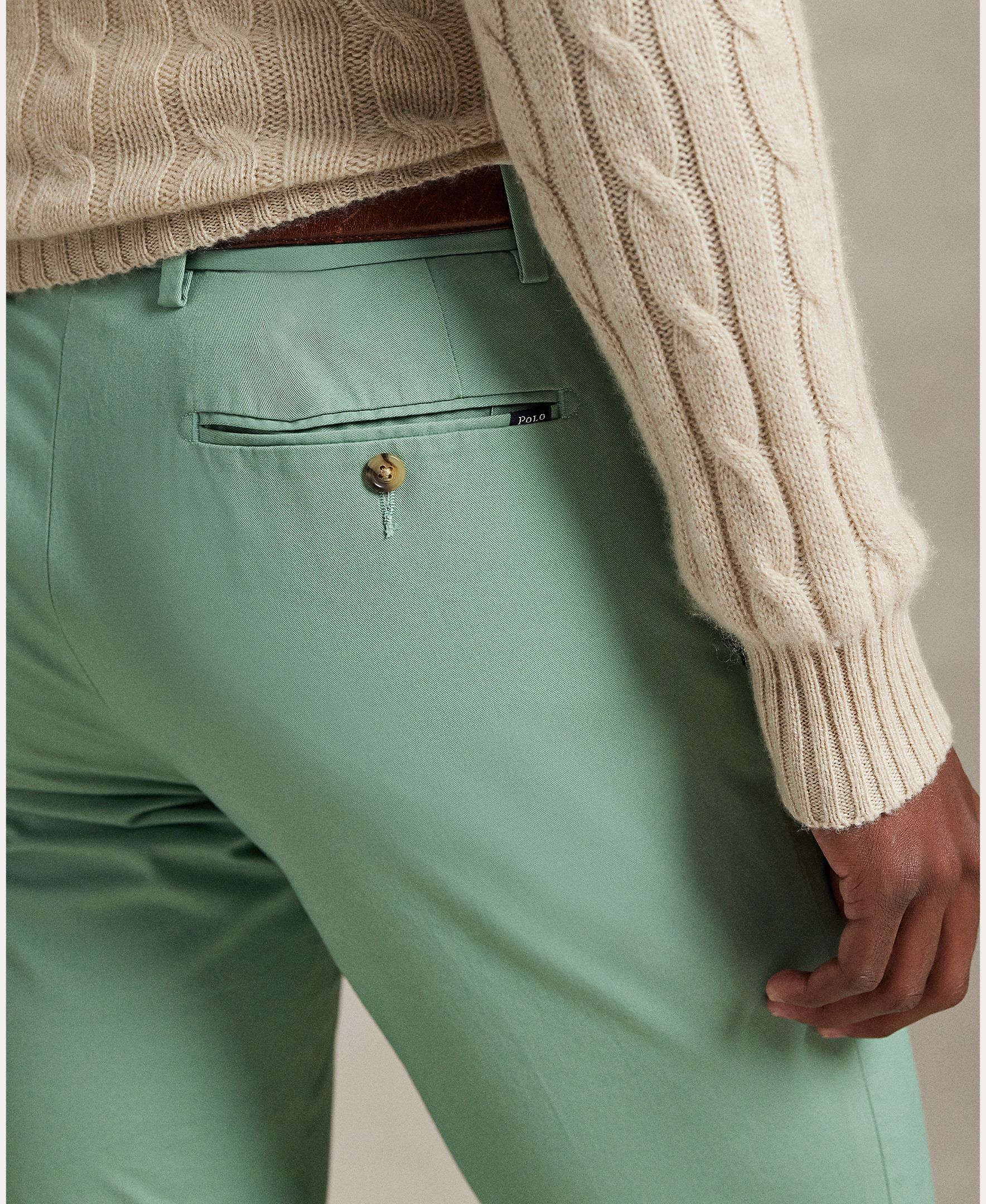 Calças Chino Elásticas Slim Fit Verde-menta-5
