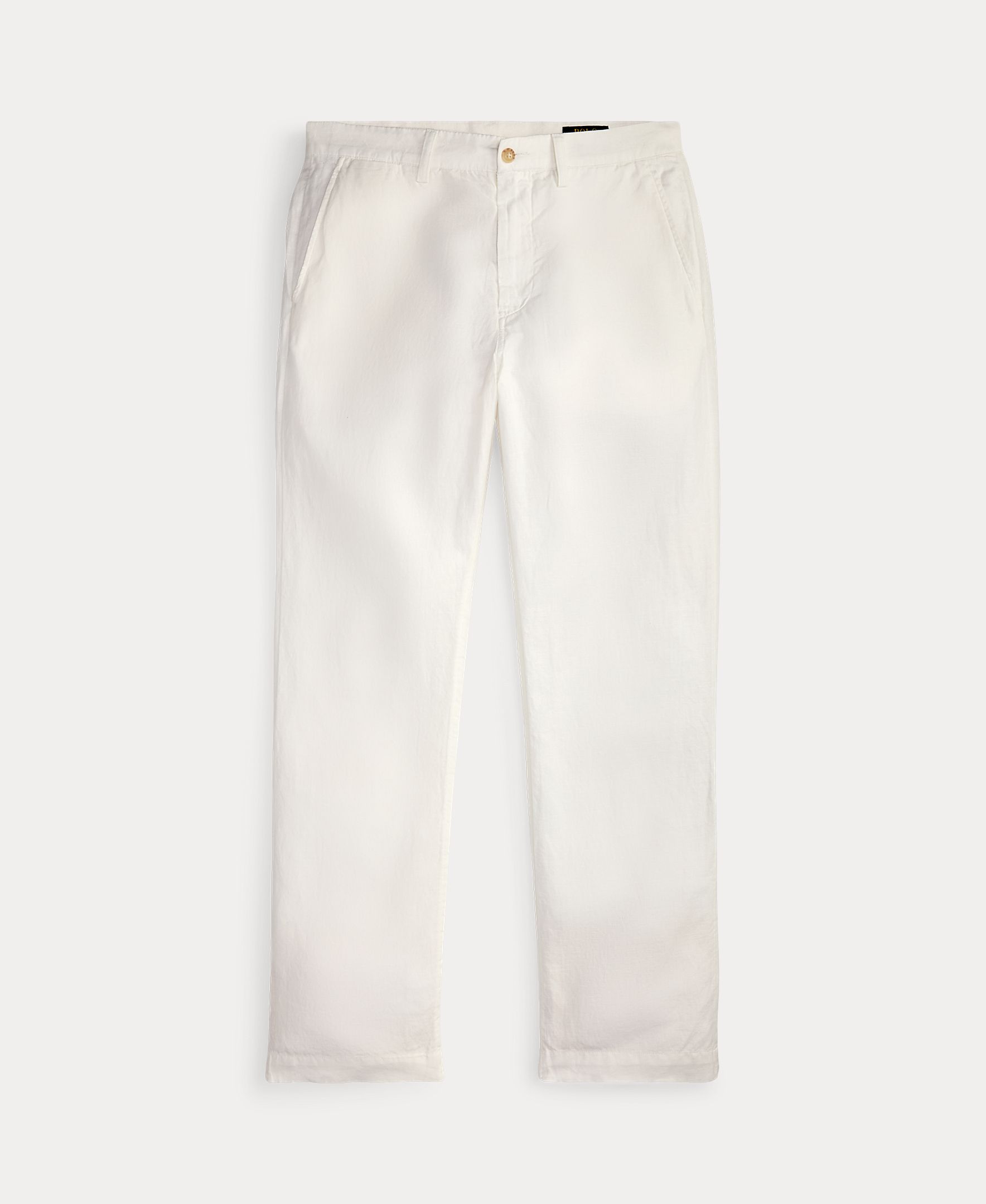 Calças Chino Slim Fit de Linho Branco-6