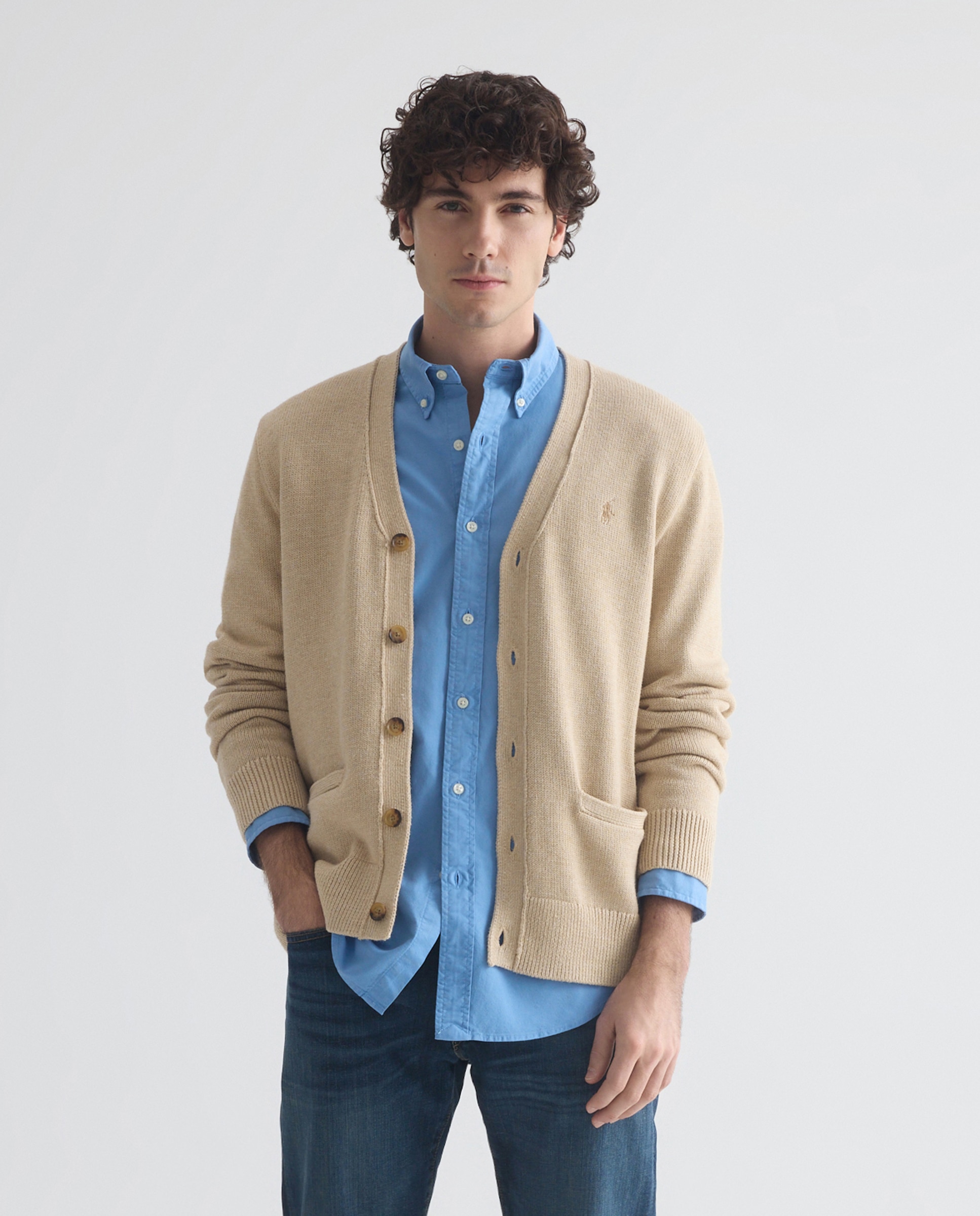 Jeans Skinny Fit de Algodão Elástico Azul-escuro-2