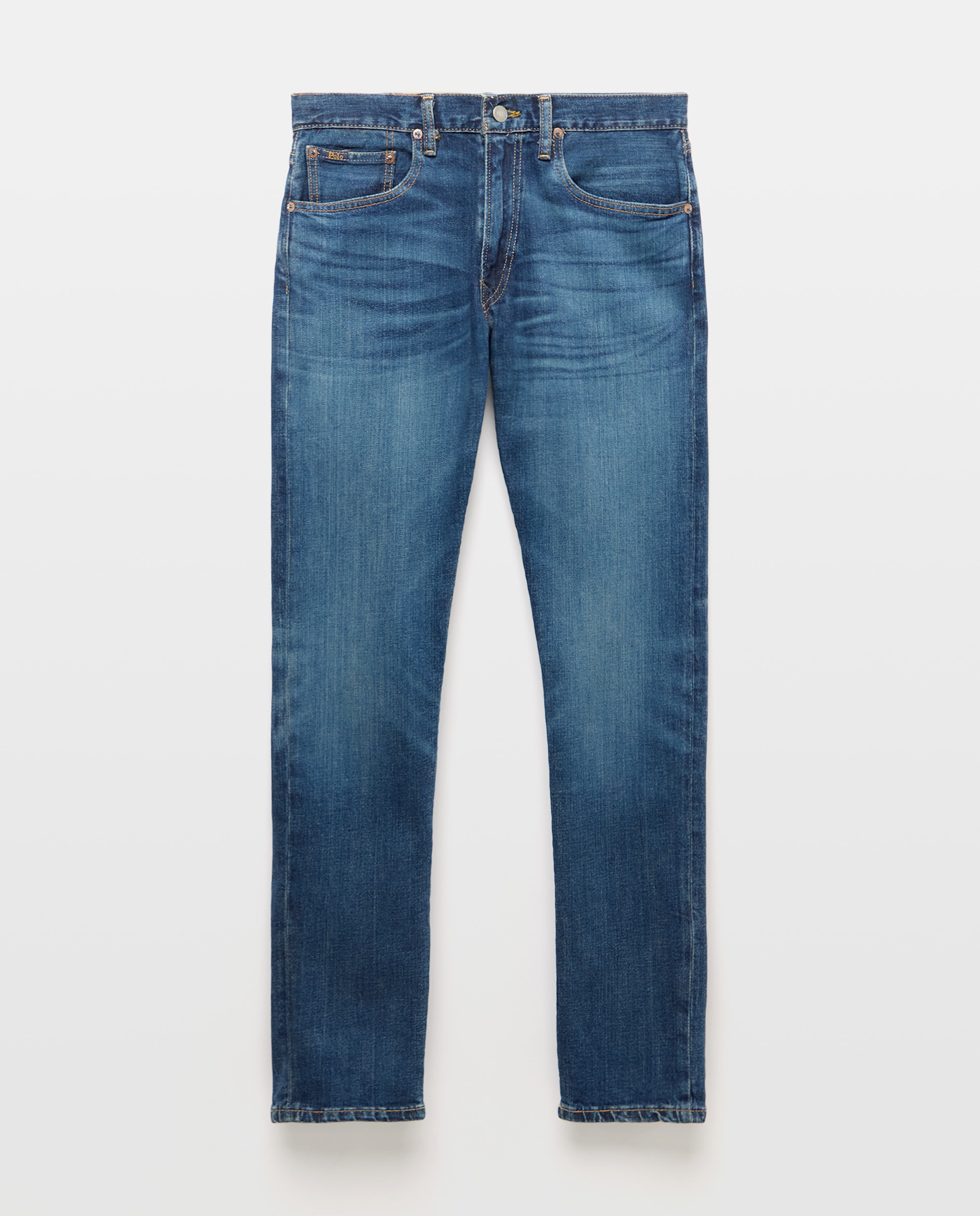 Jeans Skinny Fit de Algodão Elástico Azul-escuro-4