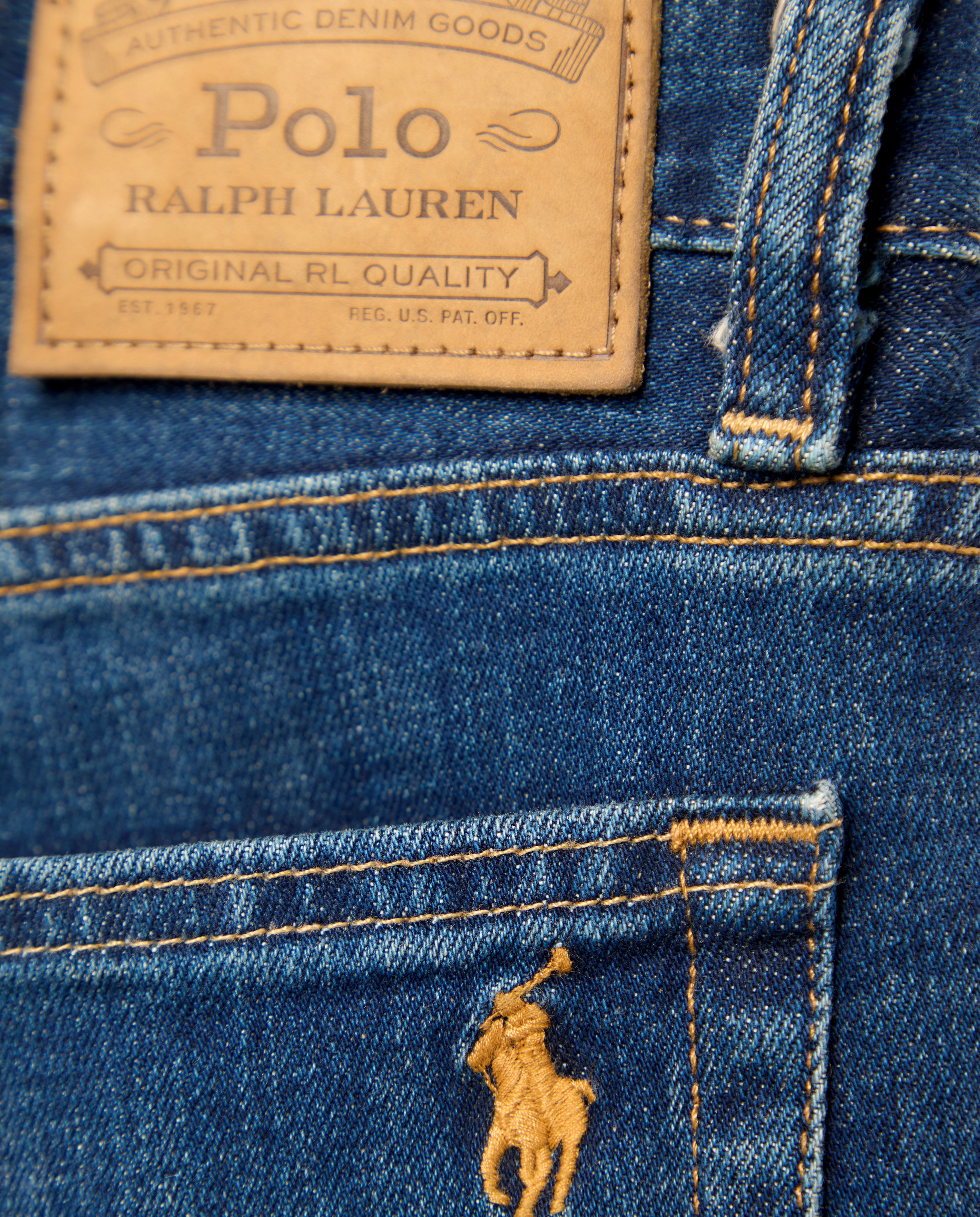 Jeans Skinny Fit de Algodão Elástico Azul-escuro-5