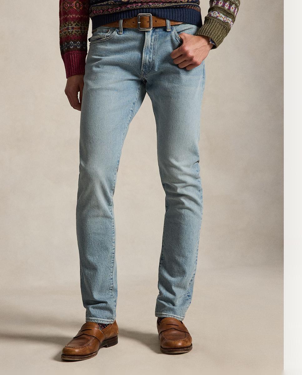 Jeans Skinny de Algodão com um Toque Elástico Azul-índigo-3