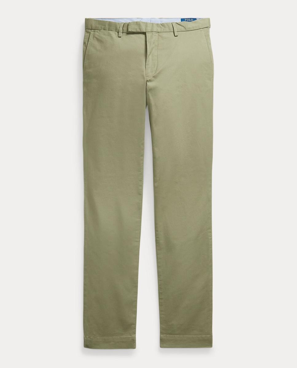 Calças Chino Slim Fit Elásticas Verde Sálvia-5
