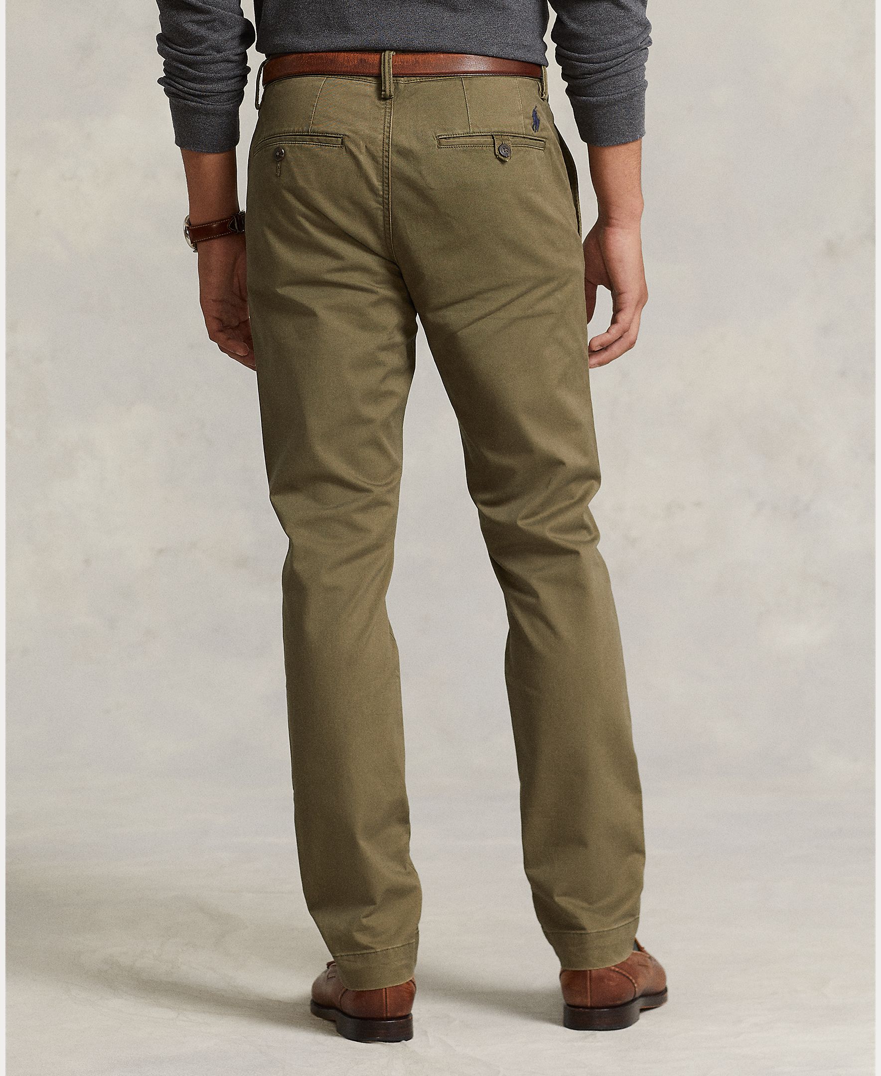 Pantalón de sarga elástico Slim Fit de hombre Dosel Oliva - Polo Ralph Lauren - Verde pardo Verde pardo-4