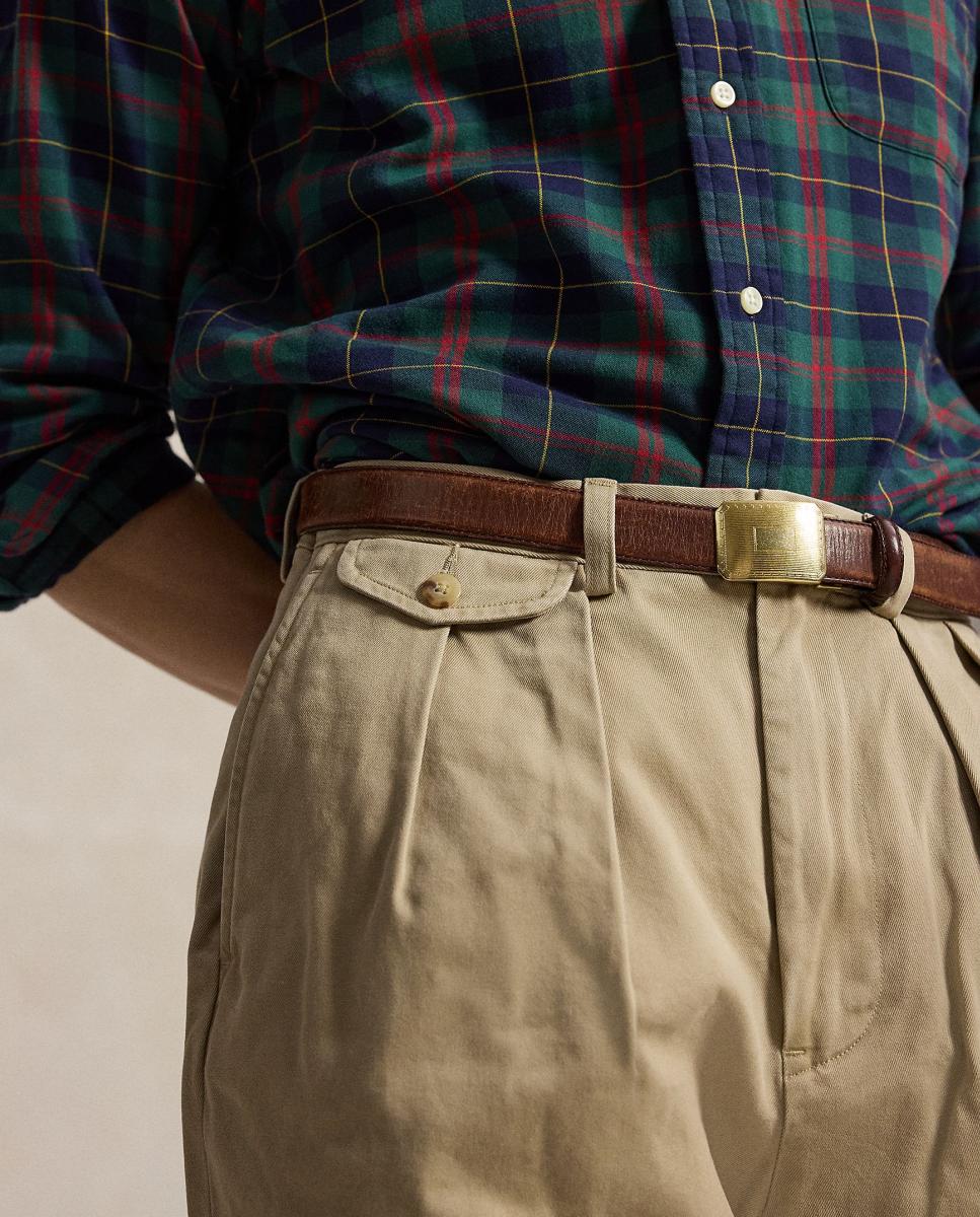 Calças Chino Whitman Relaxed Fit Bege-6