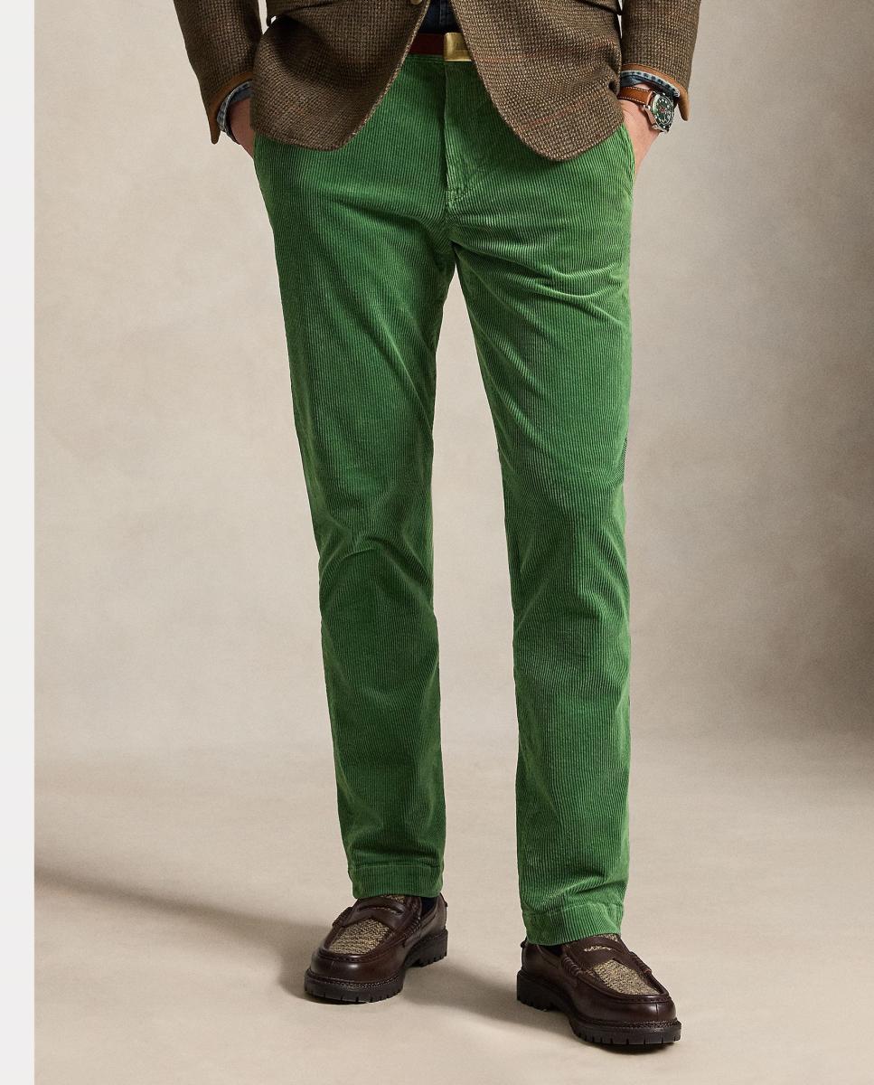 Pantalón de pana elástica de hombre Warm Blanco - Polo Ralph Lauren - Verde metal Verde metal-4