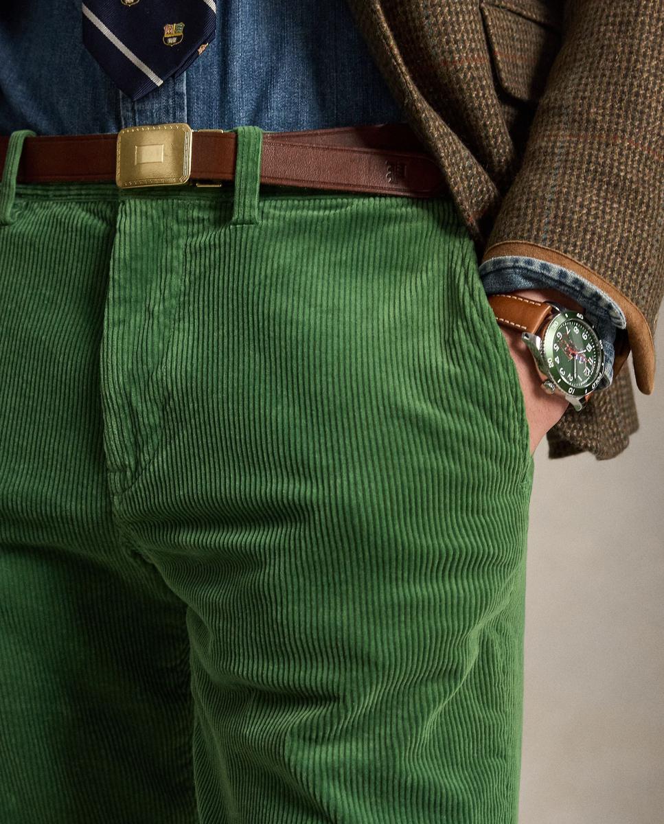 Pantalón de pana elástica de hombre Warm Blanco - Polo Ralph Lauren - Verde metal Verde metal-6