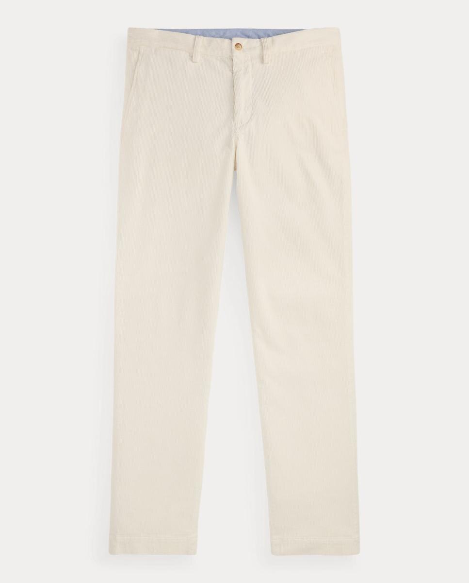 Calças de Bombazina Elástica Straight Fit Branco-marfim-7
