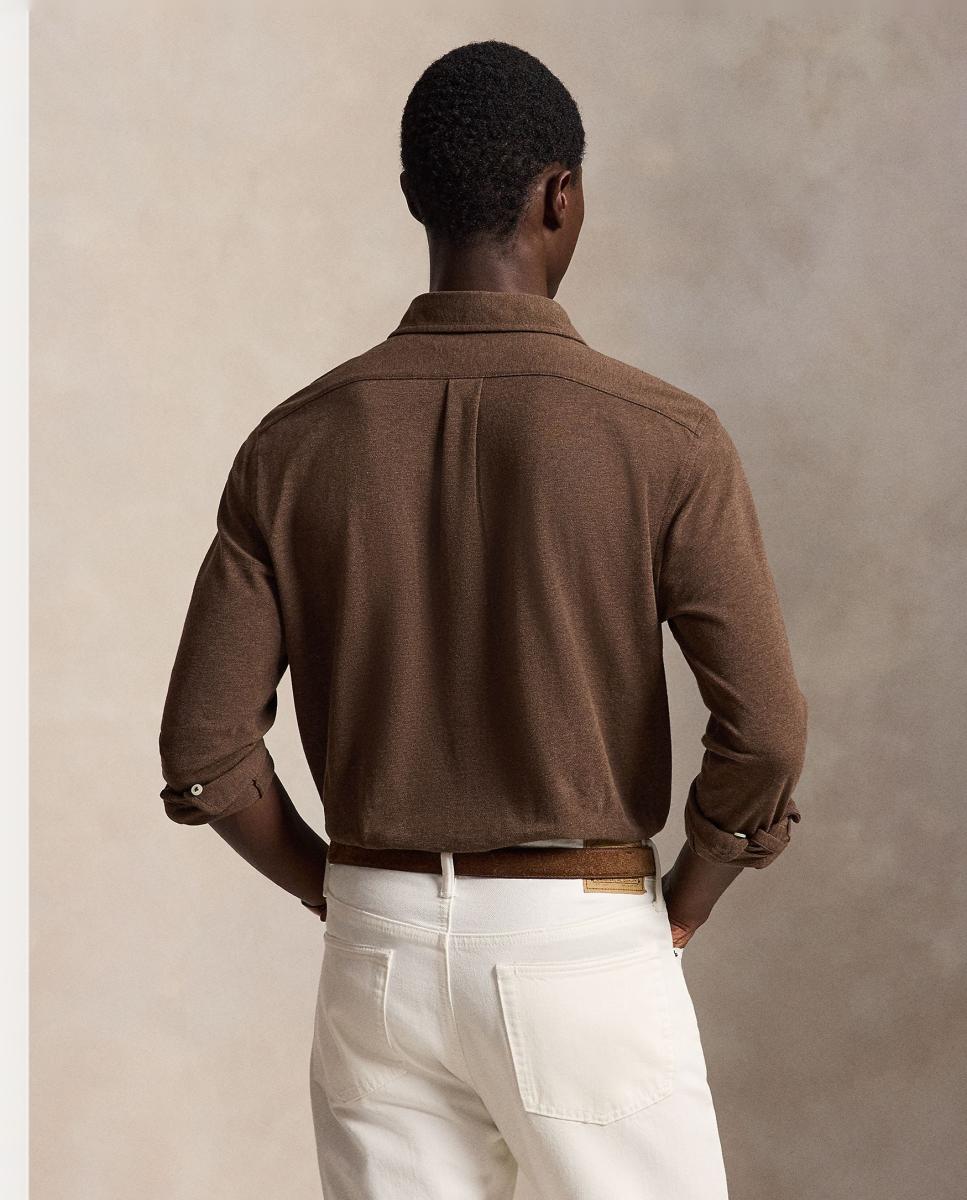 Camisa de hombre ultraligera Pebble Azul - Polo Ralph Lauren - Marrón oscuro Marrón oscuro-4