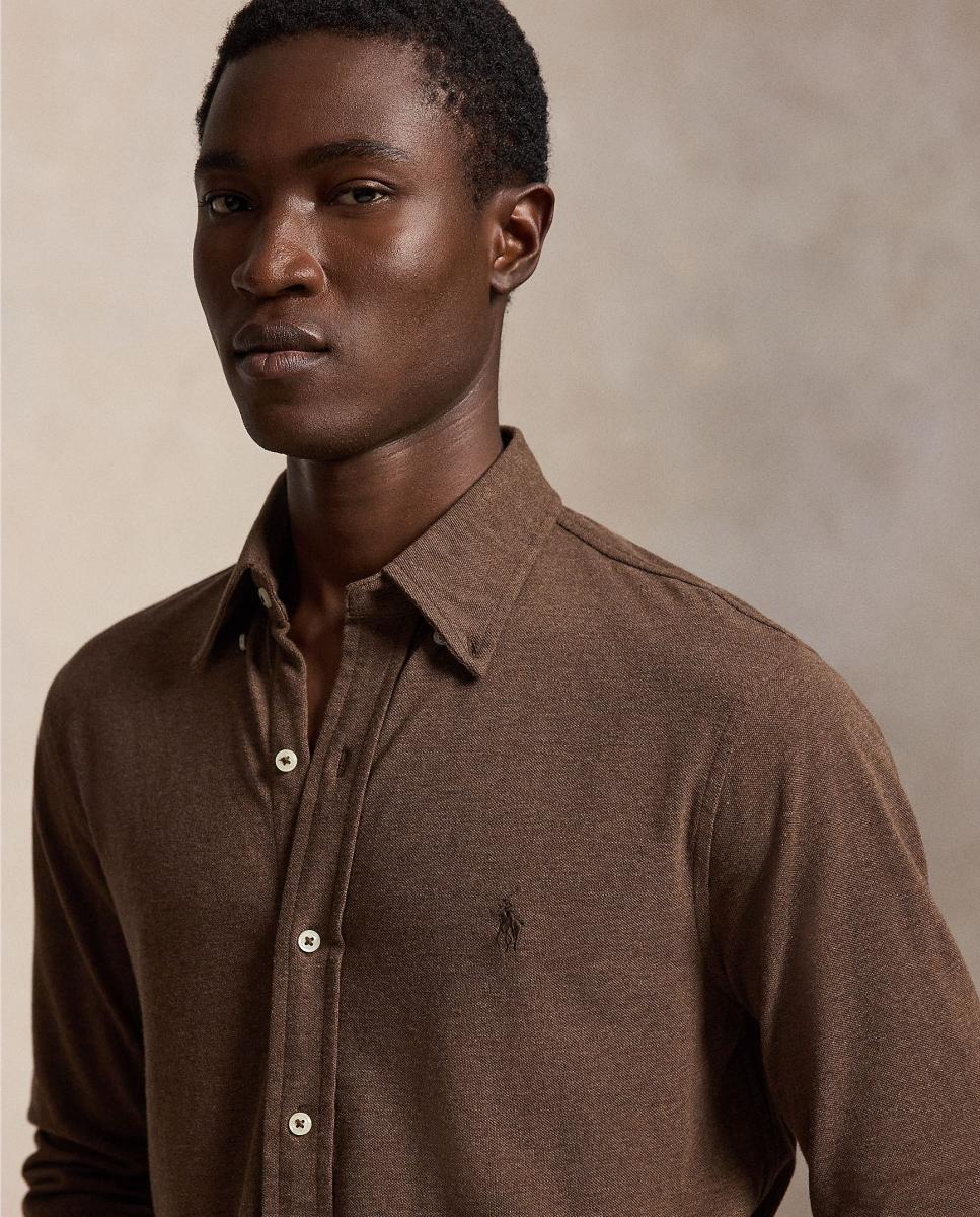 Camisa de hombre ultraligera Pebble Azul - Polo Ralph Lauren - Marrón oscuro Marrón oscuro-5