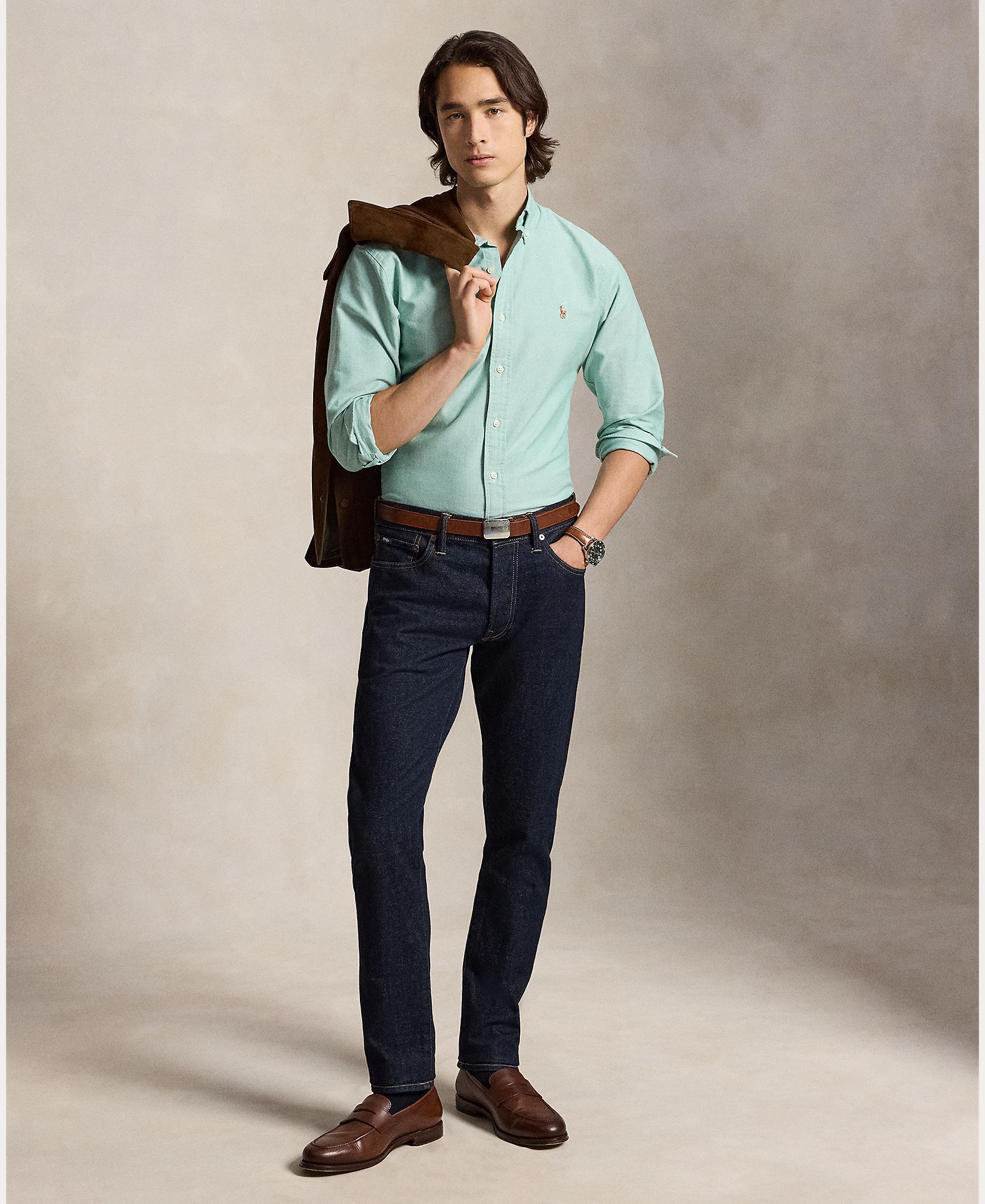 Camisa de hombre oxford Nutmeg Brwn - Polo Ralph Lauren - Verde Agua Verde Agua-6