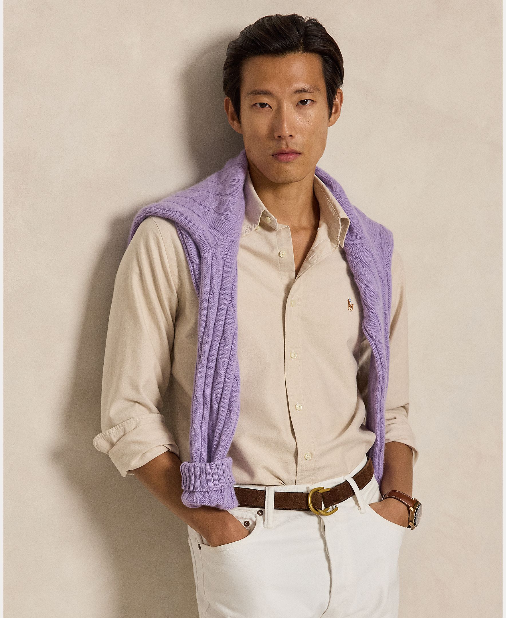 Camisa de hombre oxford Nutmeg Brwn - Polo Ralph Lauren - Camel Camel-1