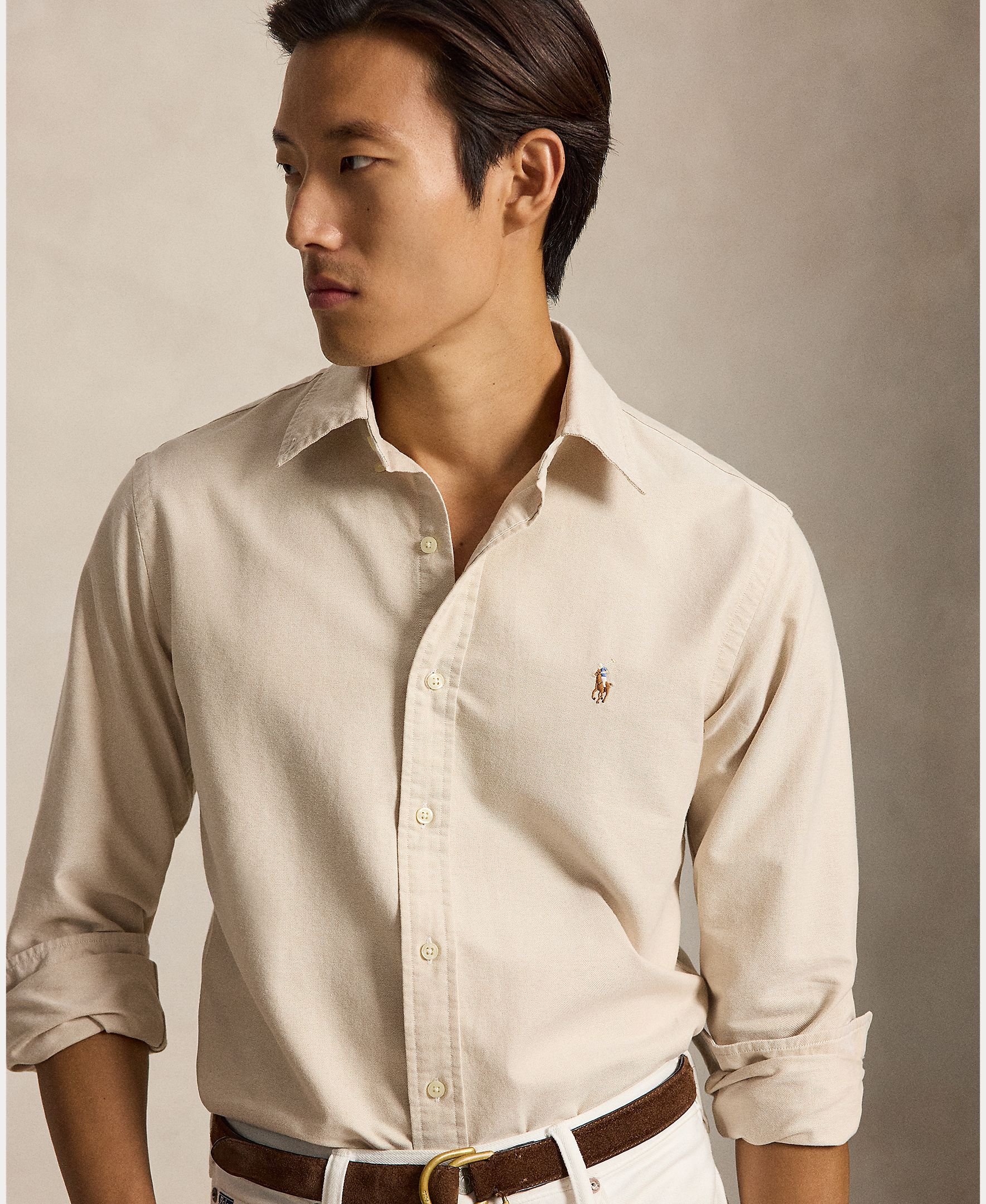 Camisa de hombre oxford Nutmeg Brwn - Polo Ralph Lauren - Camel Camel-4