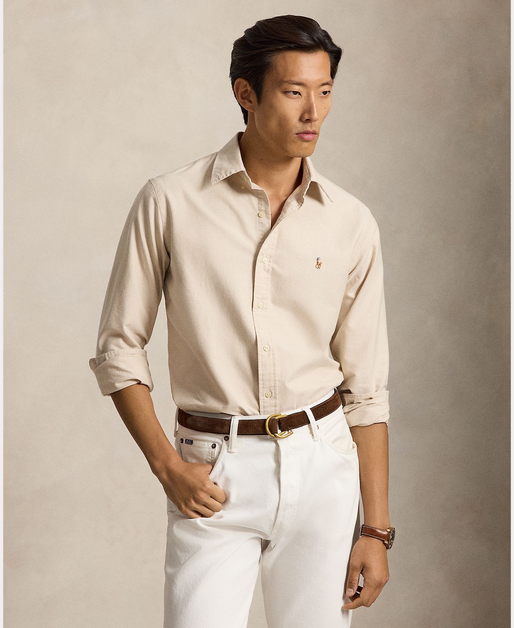 Camisa de hombre oxford Nutmeg Brwn - Polo Ralph Lauren - Camel Camel-5
