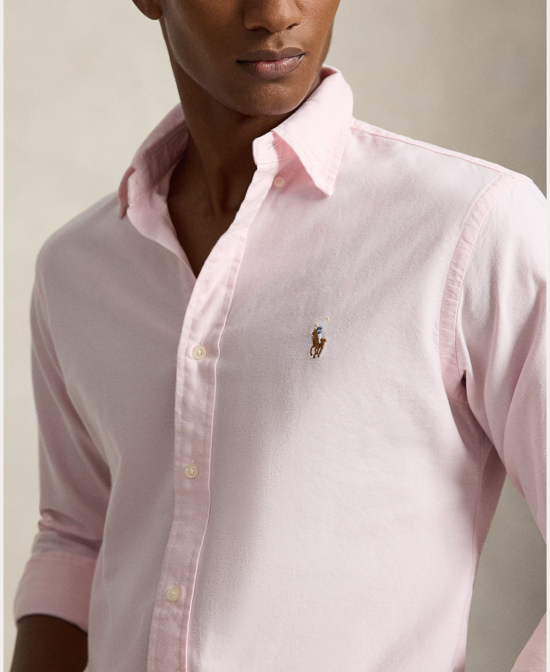 Camisa de hombre oxford Nutmeg Brwn - Polo Ralph Lauren - Rosa claro Rosa claro-4