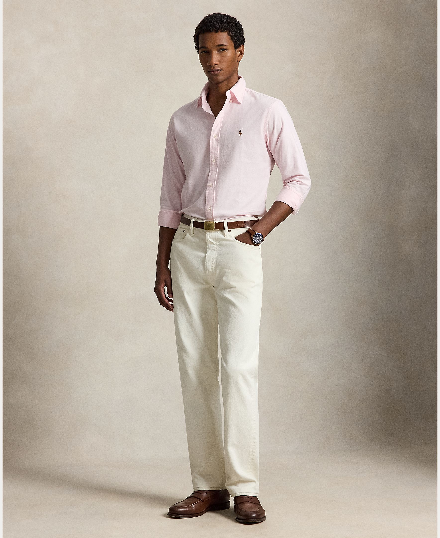 Camisa de hombre oxford Nutmeg Brwn - Polo Ralph Lauren - Rosa claro Rosa claro-7