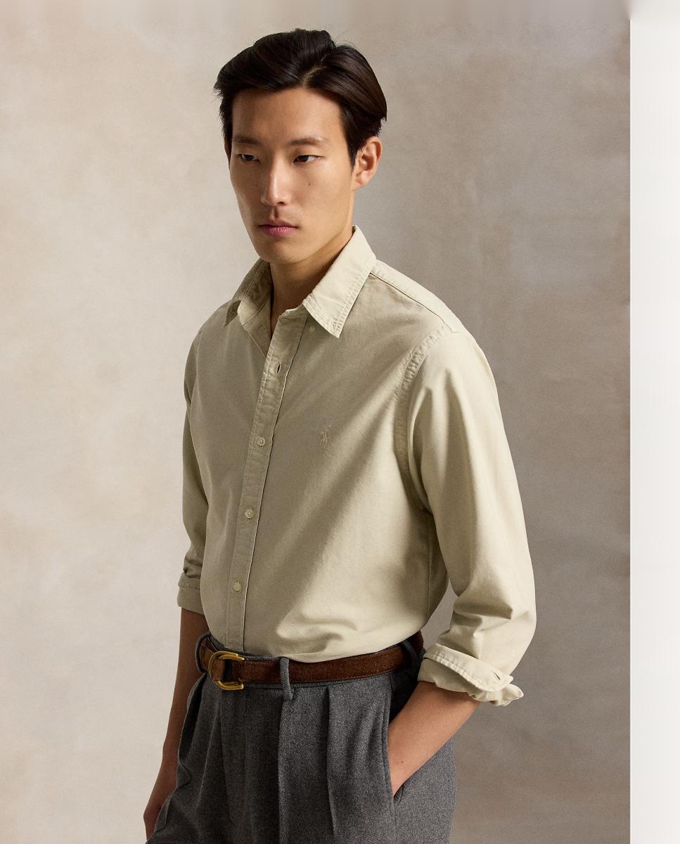 Camisa de hombre oxford teñida Vino clásico - Polo Ralph Lauren - Gris verdoso Gris verdoso-1