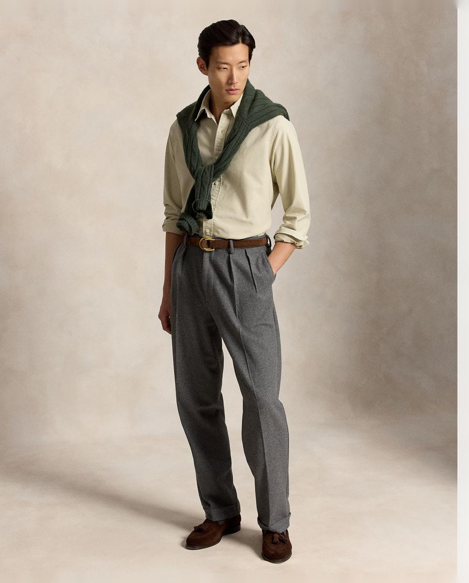 Camisa de hombre oxford teñida Vino clásico - Polo Ralph Lauren - Gris verdoso Gris verdoso-6