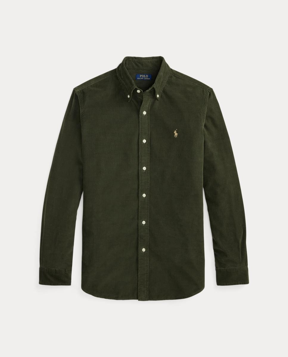 Camisa de hombre de pana Azul marino Newport - Polo Ralph Lauren - Verde pardo Verde pardo-6
