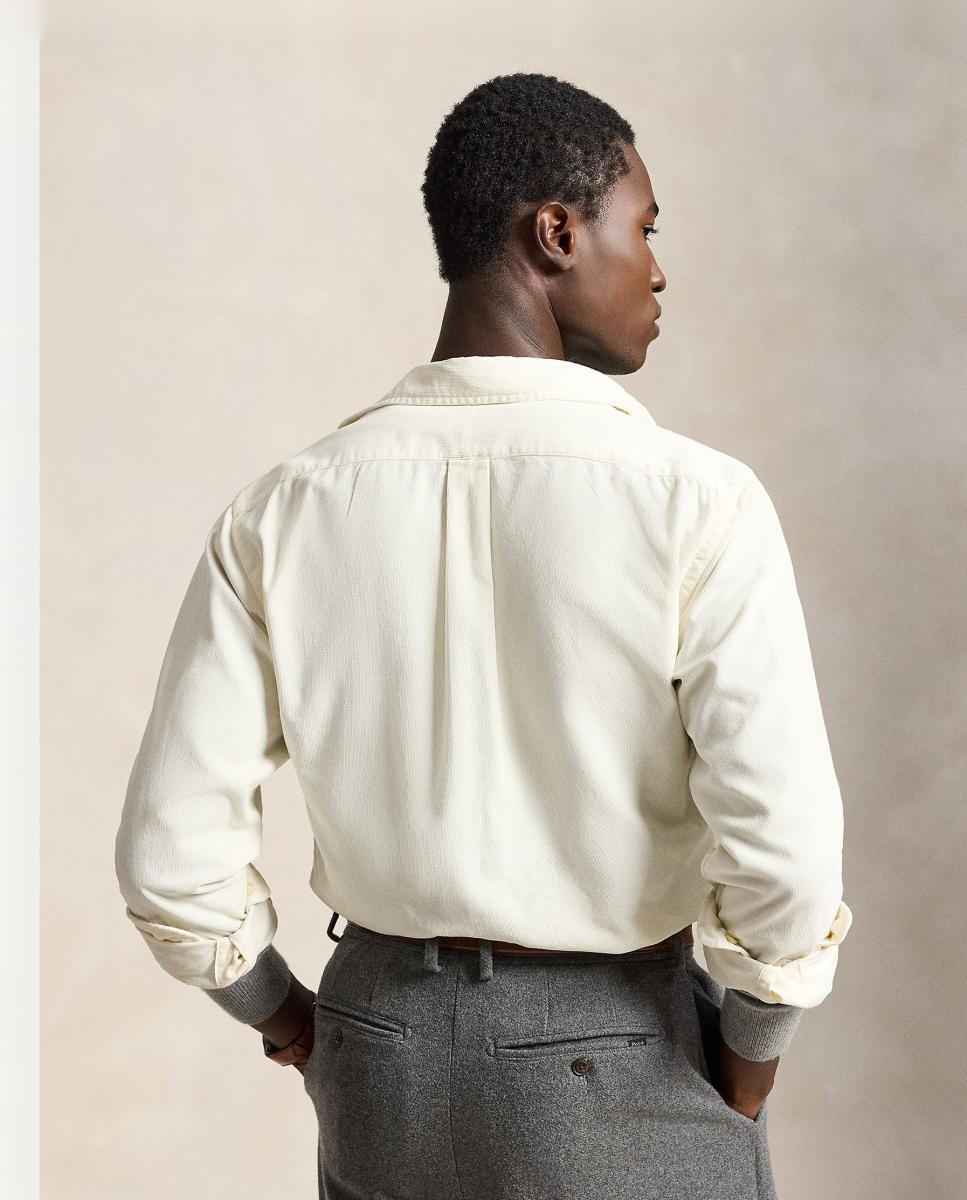 Camisa de hombre de pana Azul marino Newport - Polo Ralph Lauren - Crema Crema-4